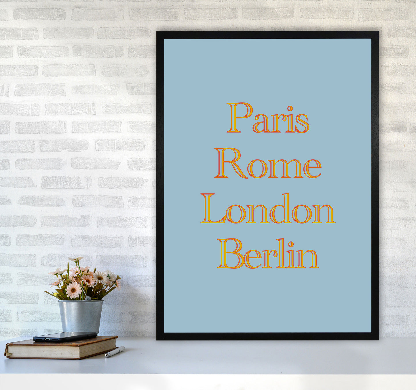 Cities (2) Art Print by Proper Job Studio A1 White Frame