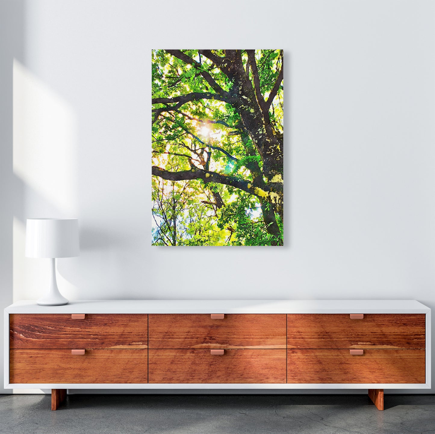 Sun through green leaves A1 Canvas