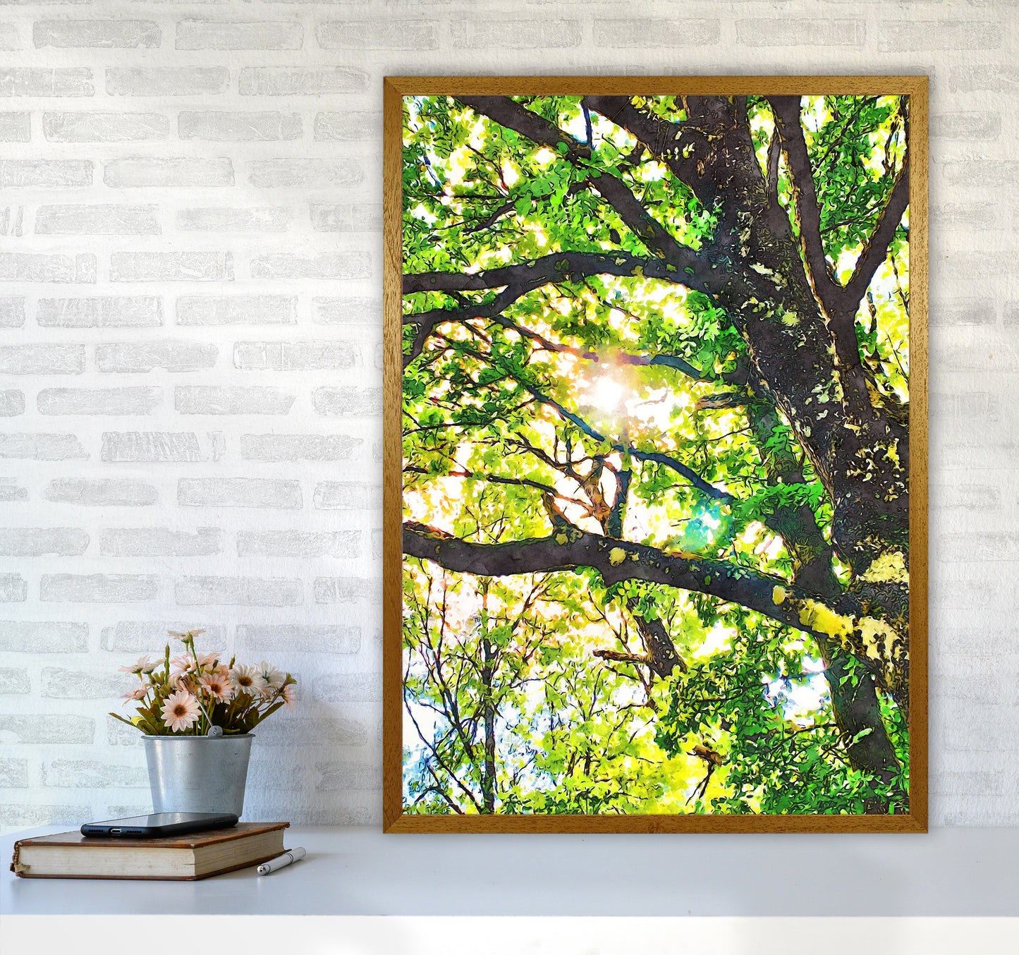 Sun through green leaves A1 Print Only