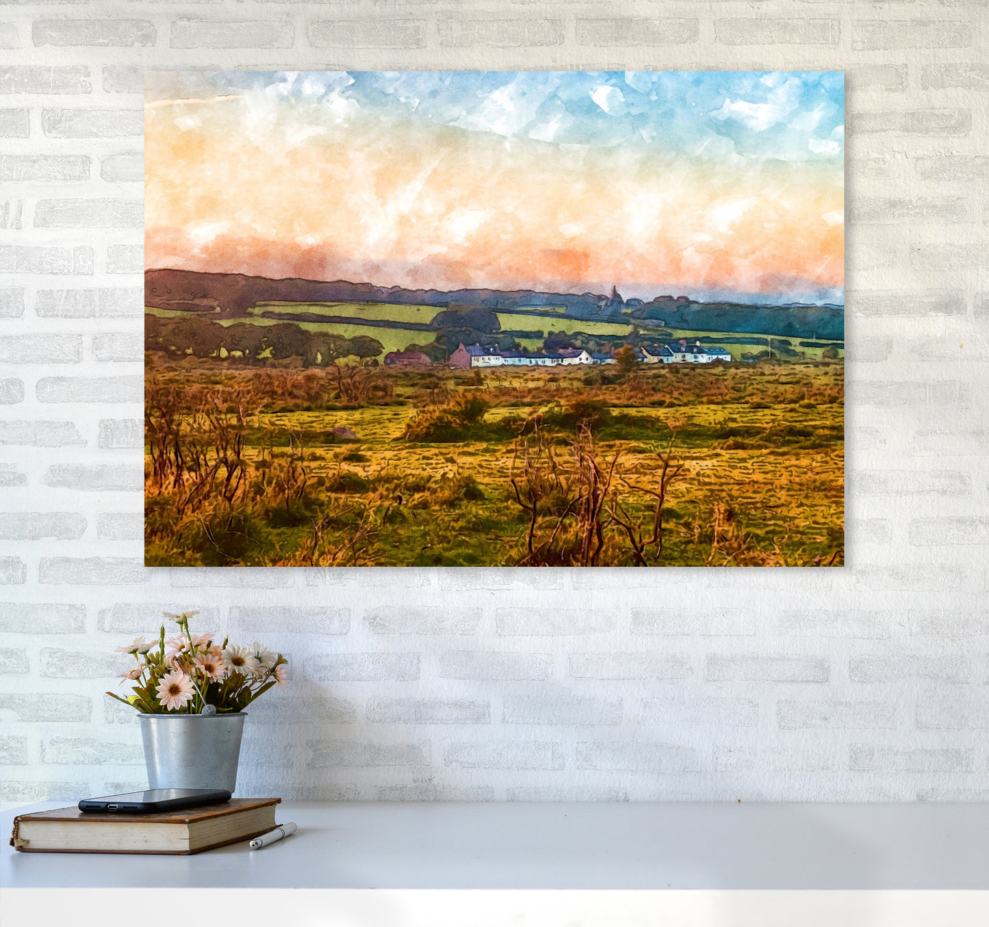 Looking over Dartmoor A1 Black Frame