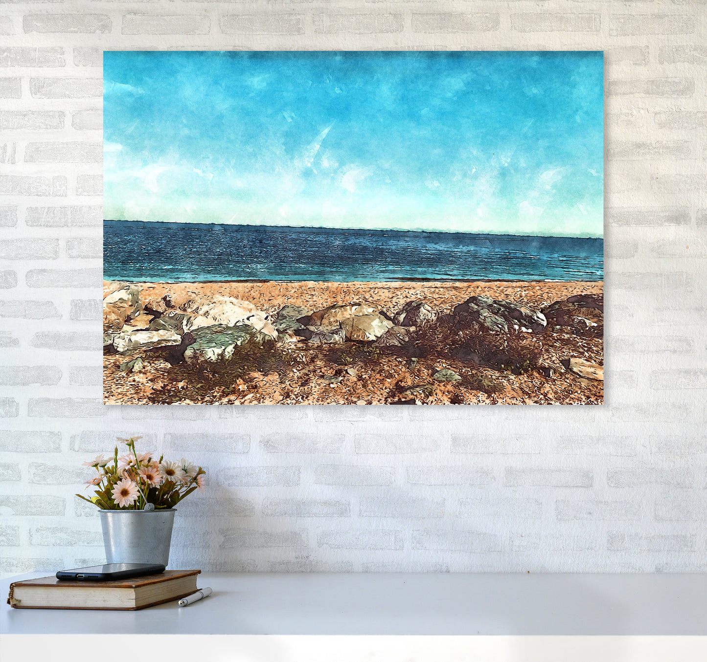 A day at the beach 2 A1 Black Frame