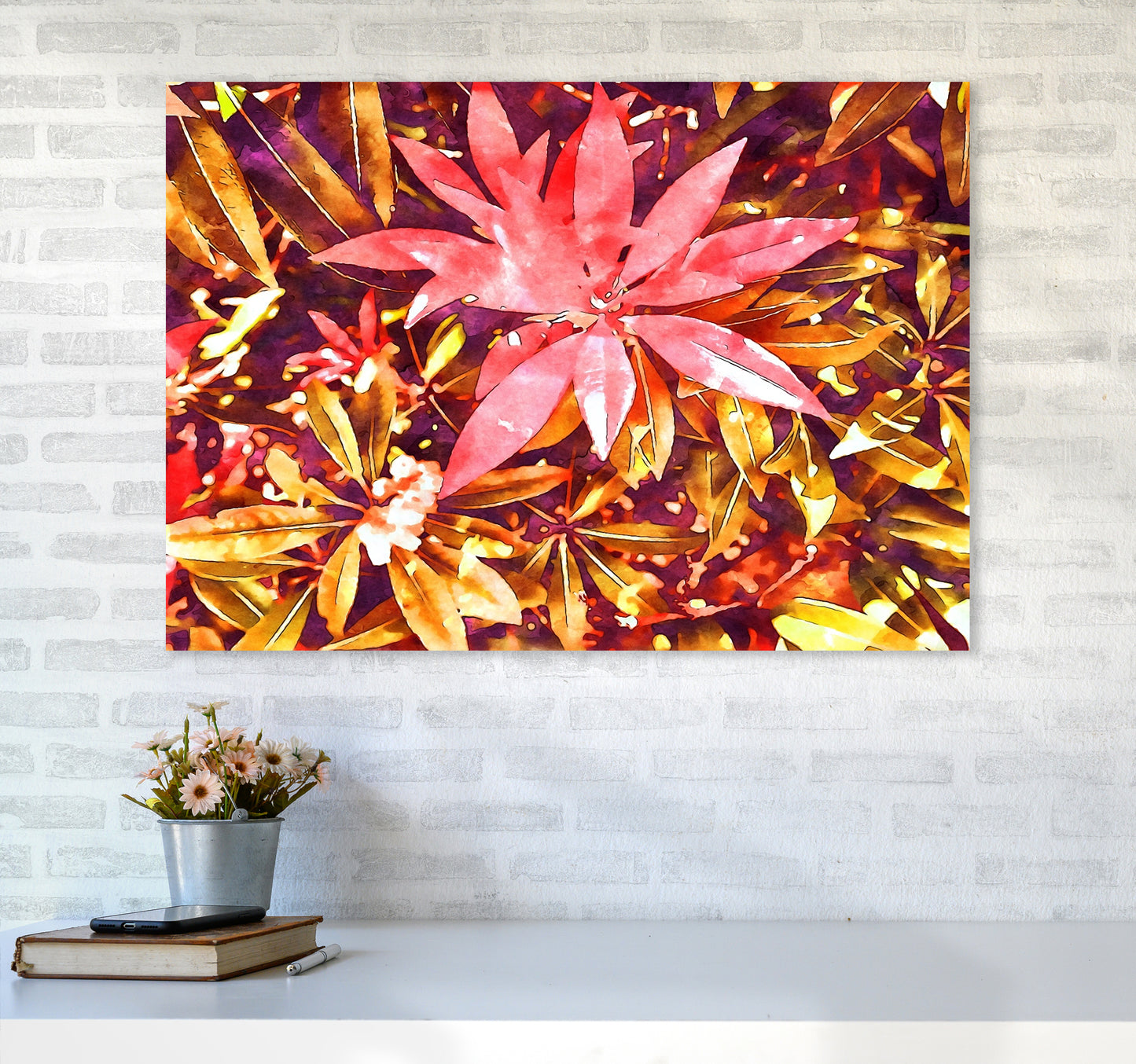 Autumnal flowers A1 Black Frame