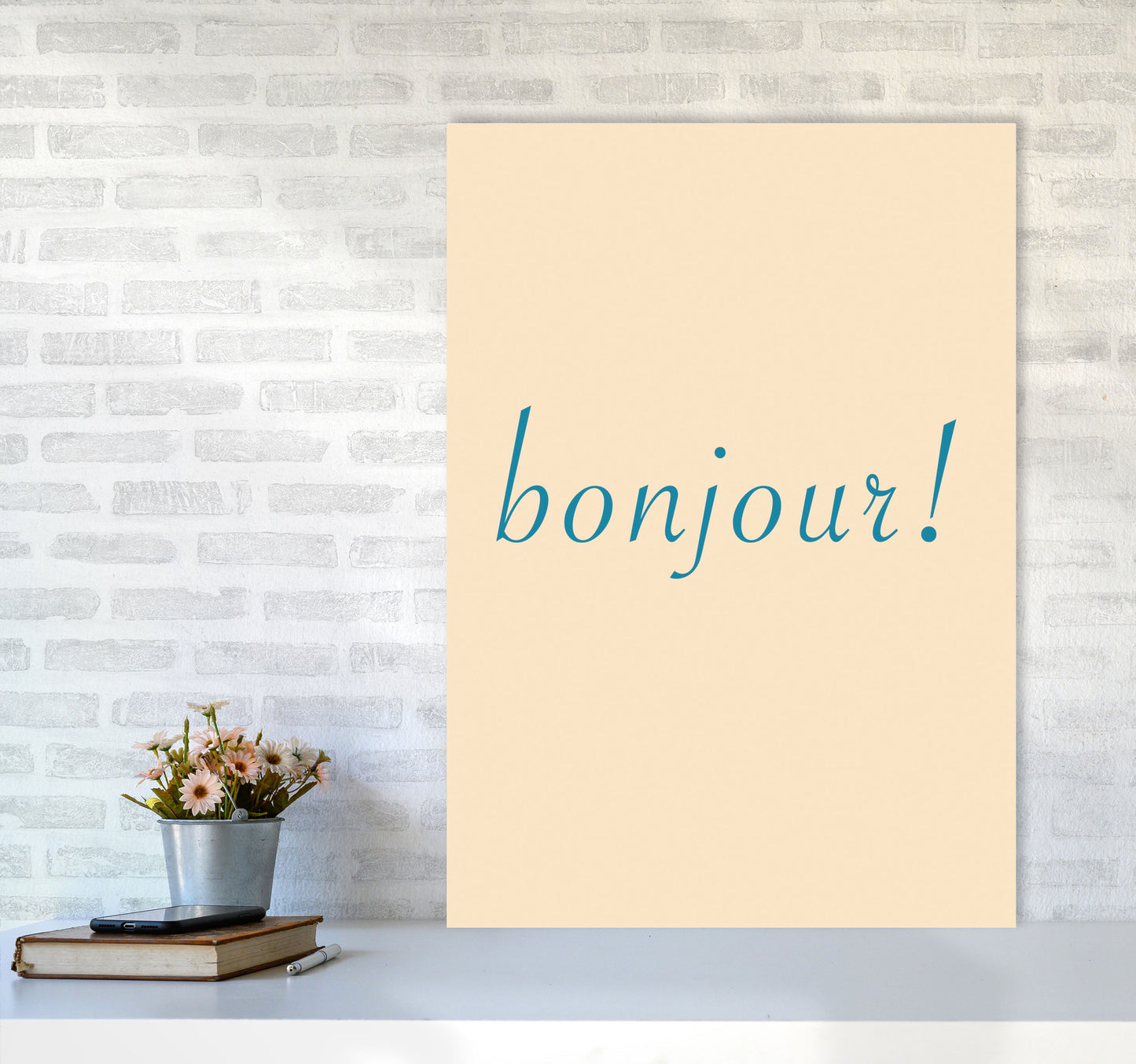 Bonjour Art Print by Proper Job Studio A1 Black Frame