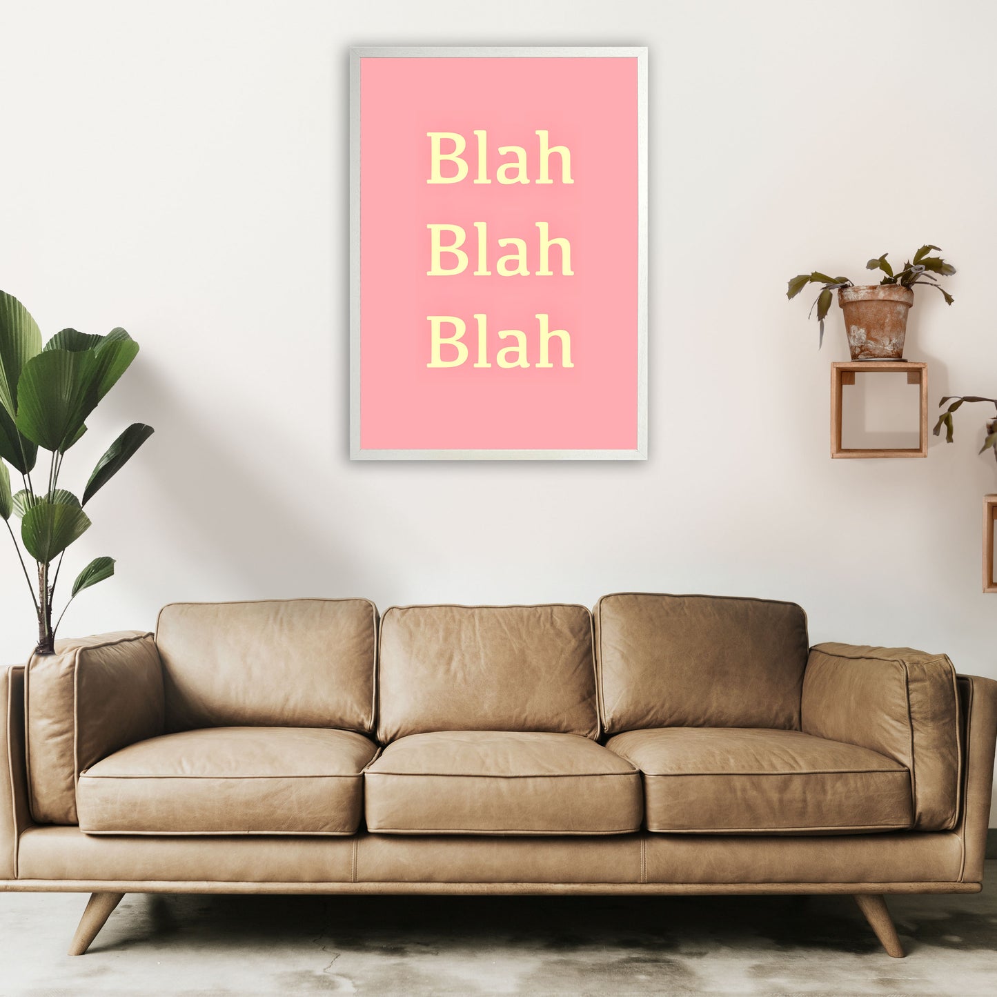 Blah Blah Blah Art Print by Proper Job Studio A1 Oak Frame