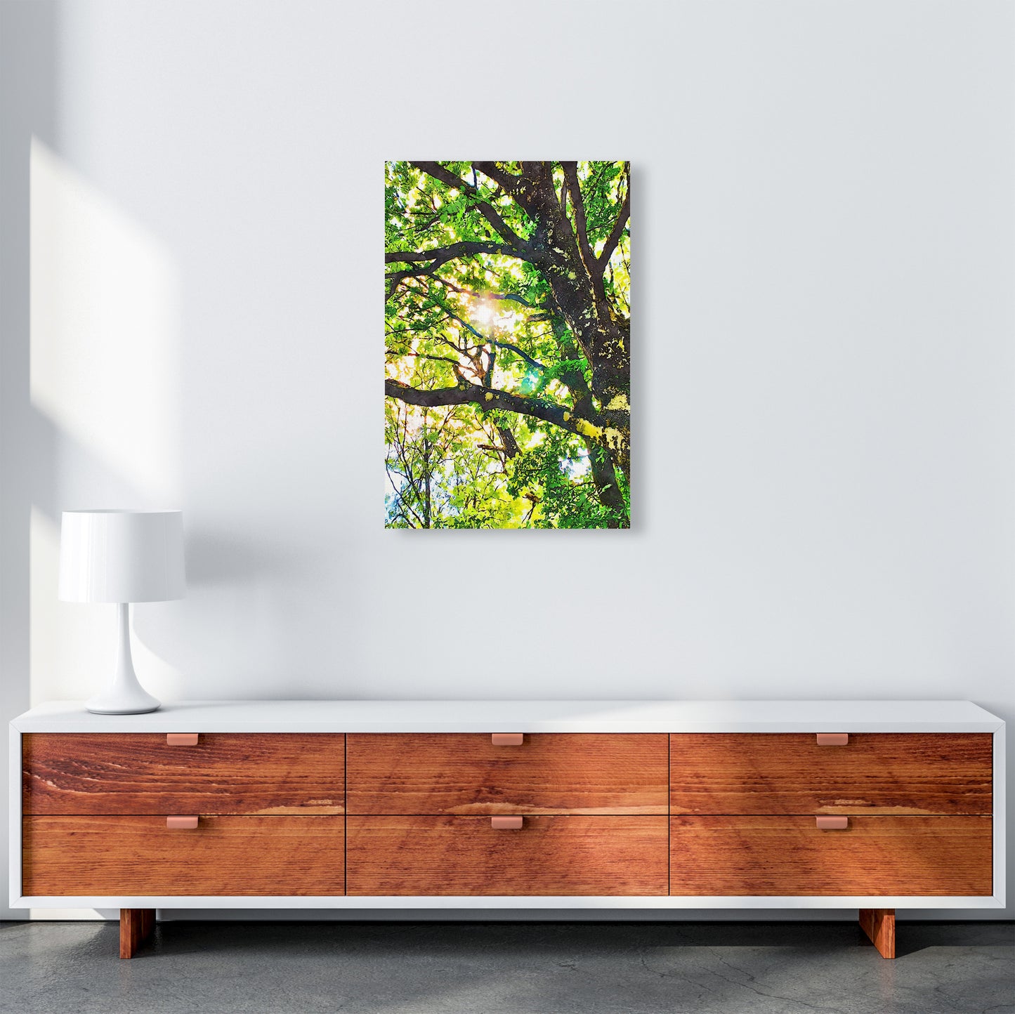 Sun through green leaves A2 Canvas