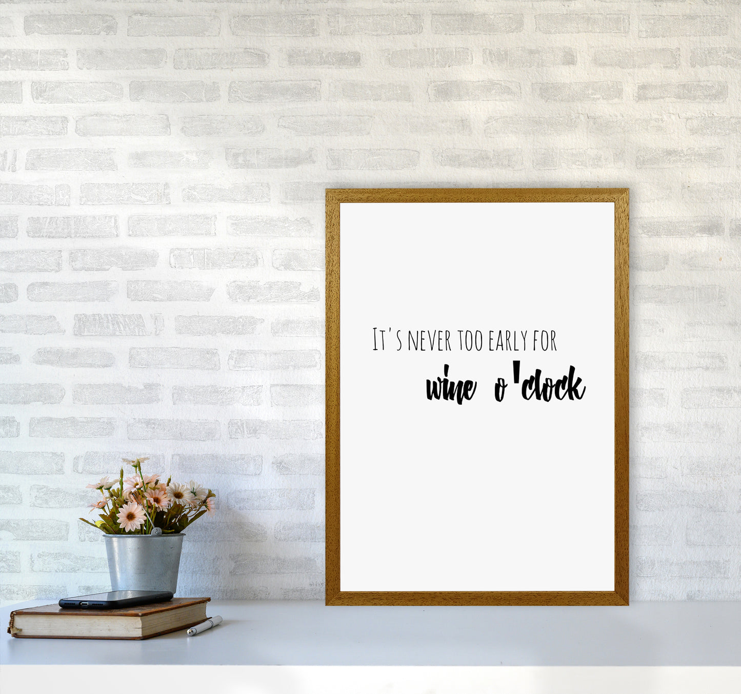 Wine o'clock Quote Art Print by Proper Job Studio A2 Print Only