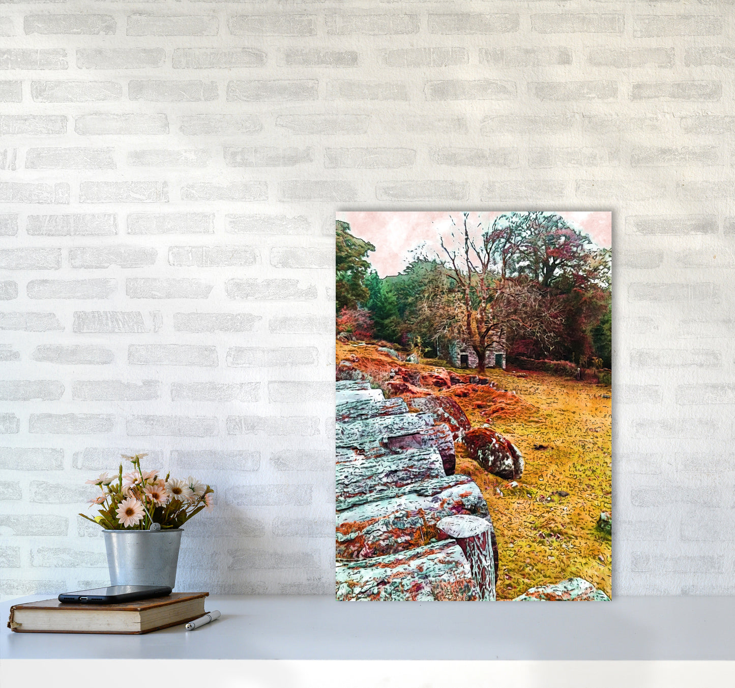 House on Dartmoor Art Print by Proper Job Studio A2 Black Frame