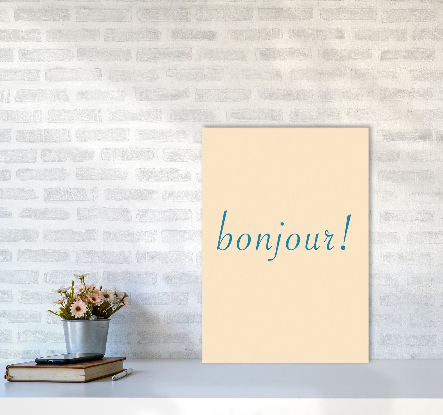 Bonjour Art Print by Proper Job Studio A2 Black Frame