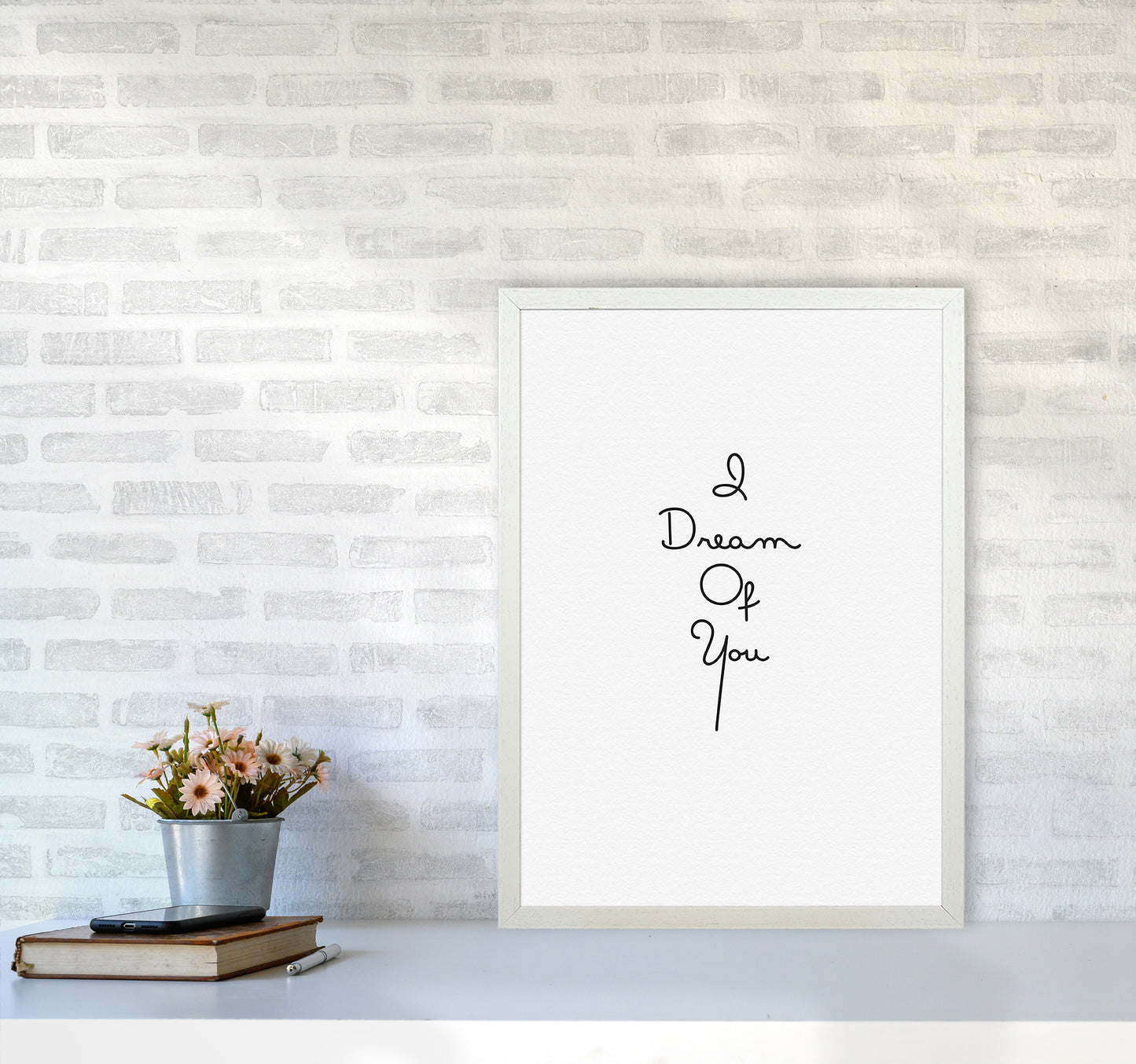 Dream Quote Art Print by Proper Job Studio A2 Oak Frame