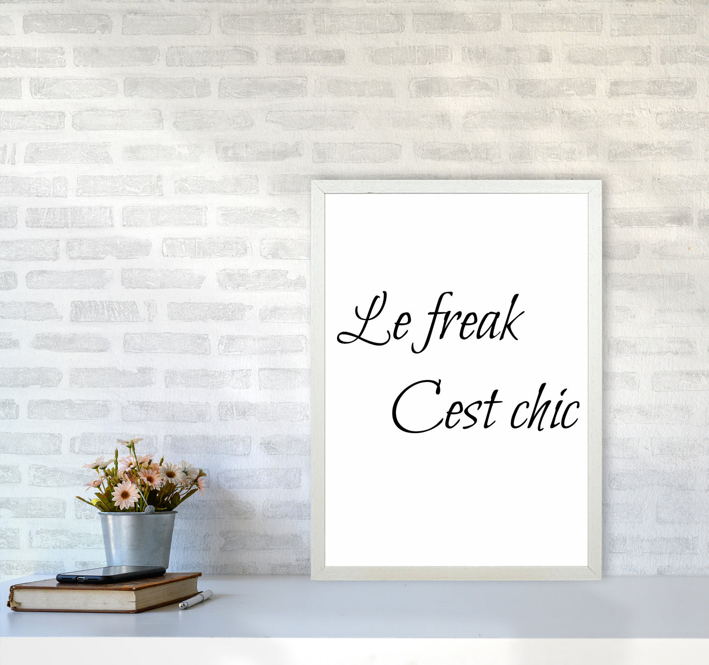 Le Freak Quote Art Print by Proper Job Studio A2 Oak Frame