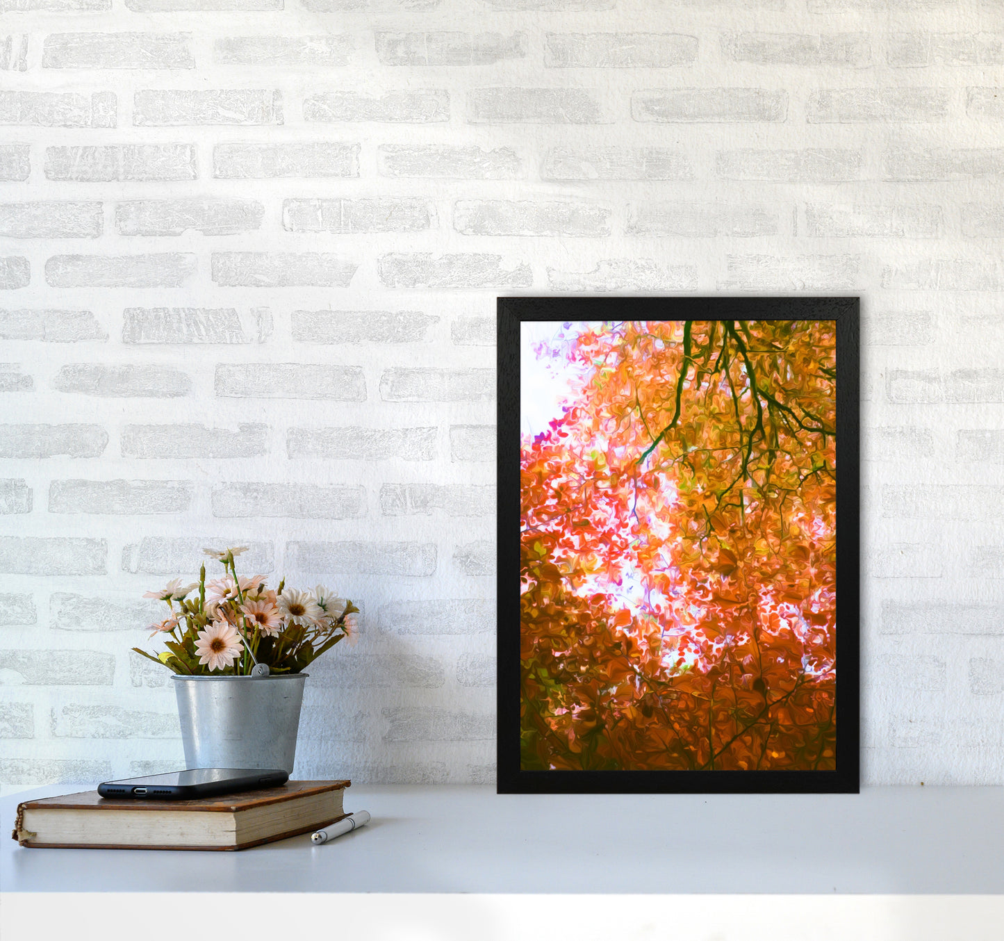 Autumn Leaves A3 White Frame