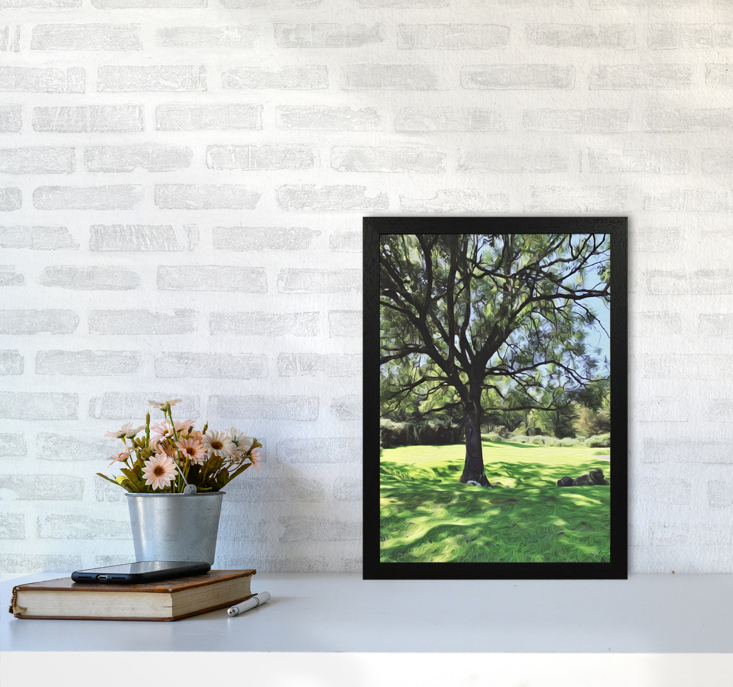 Tree A3 White Frame