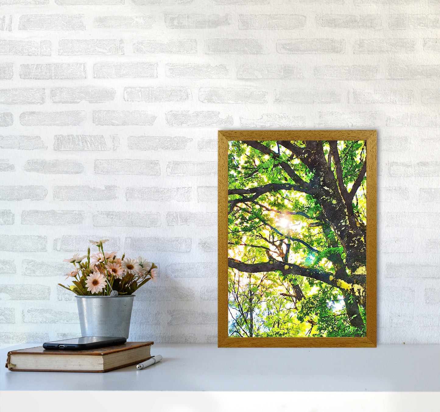 Sun through green leaves A3 Print Only