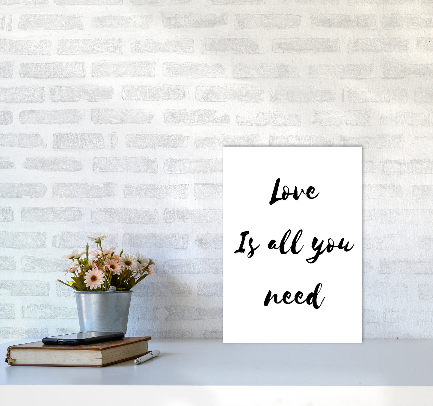 Love is all you need Quote Art Print by Proper Job Studio A3 Black Frame