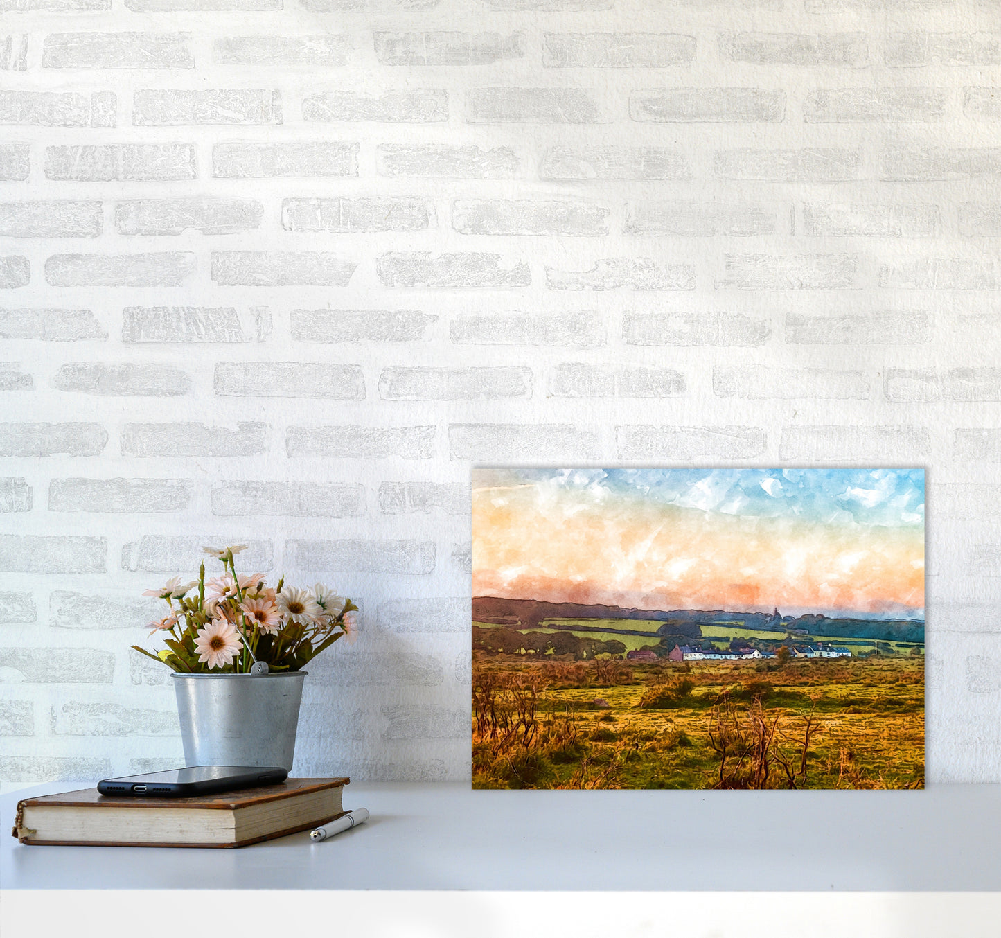 Looking over Dartmoor A3 Black Frame