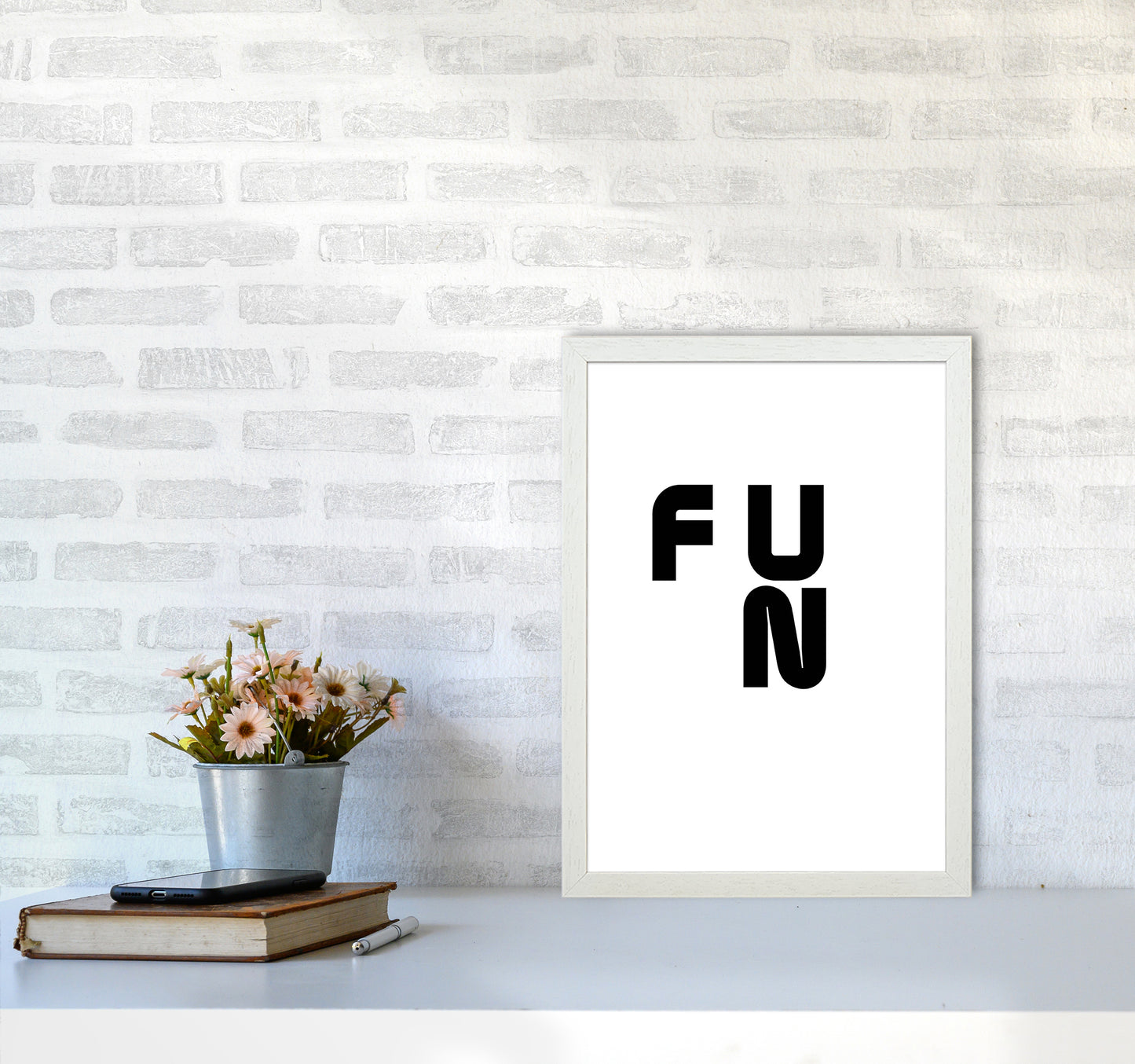 Fun Quote Art Print by Proper Job Studio A3 Oak Frame