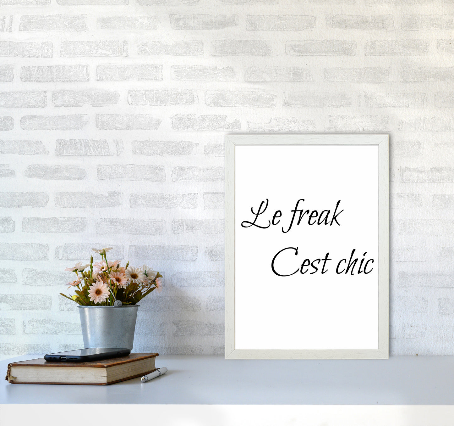 Le Freak Quote Art Print by Proper Job Studio A3 Oak Frame