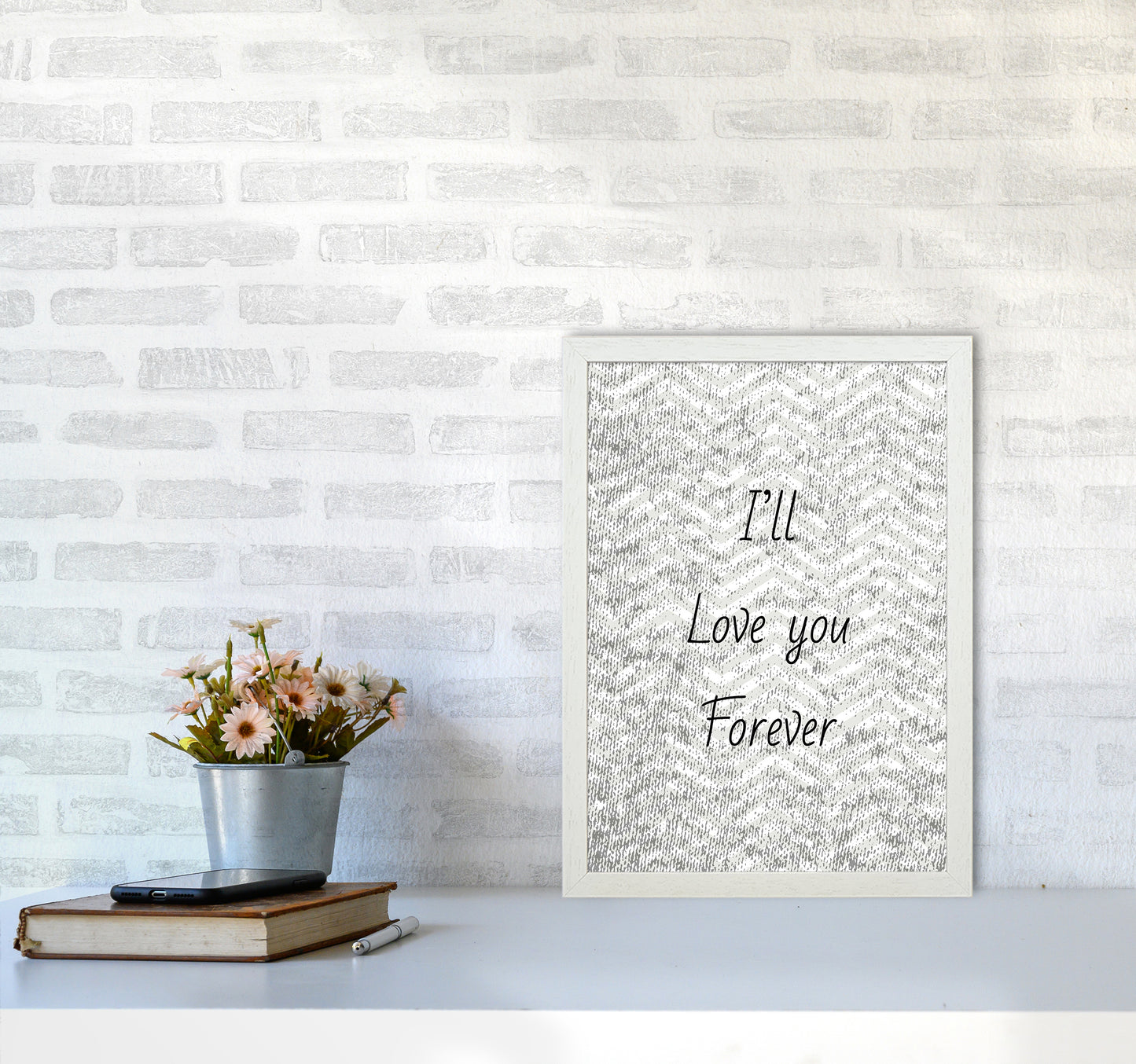 Love forever Quote Art Print by Proper Job Studio A3 Oak Frame