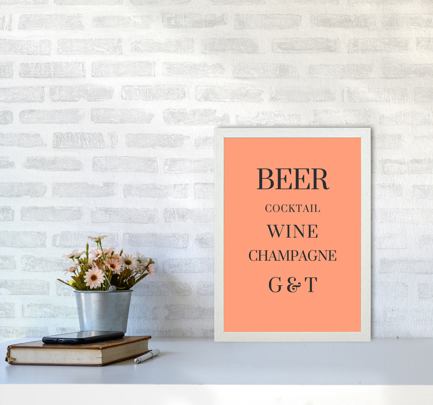 Drinks Art Print by Proper Job Studio A3 Oak Frame