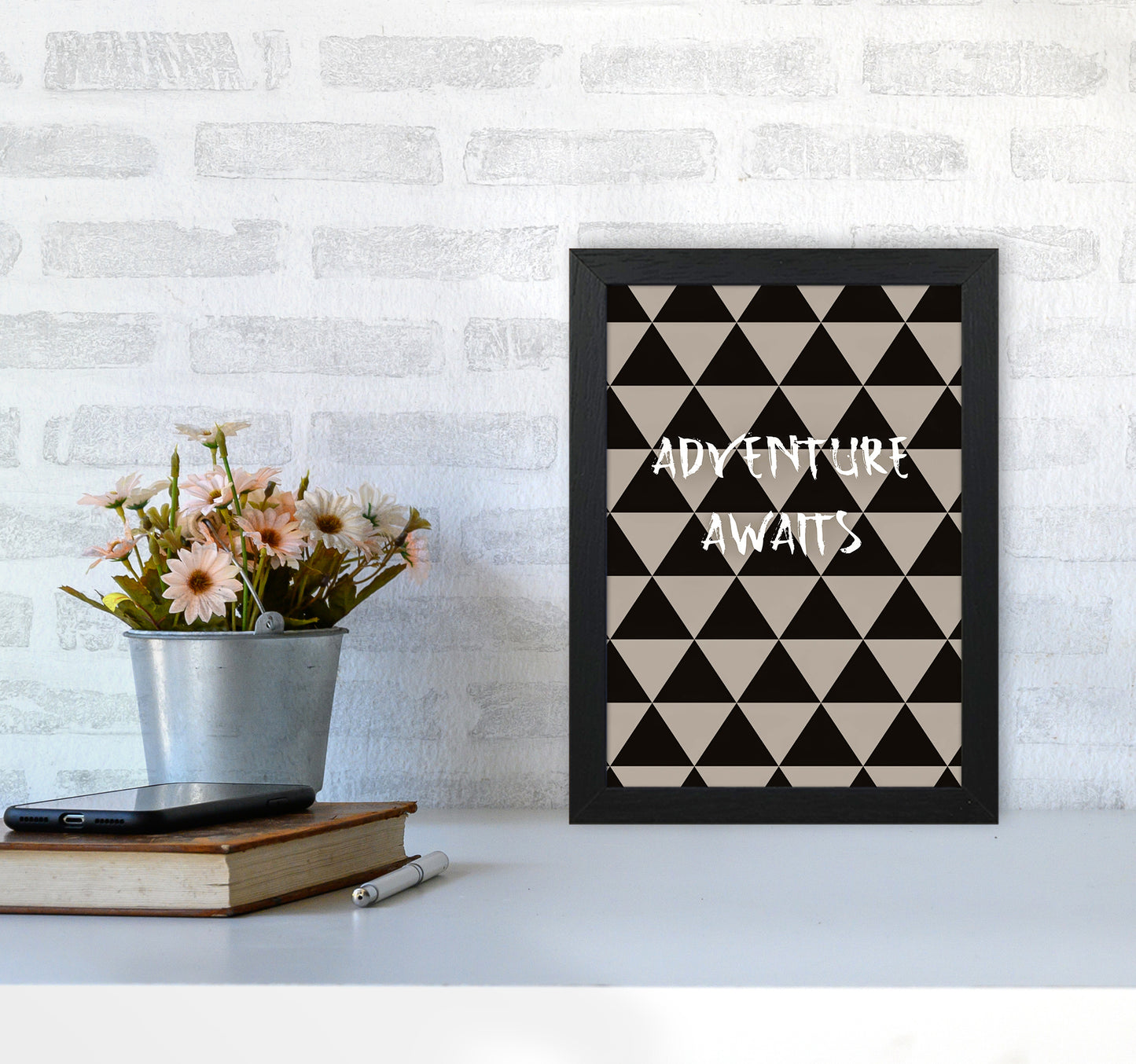 Adventure Quote Art Print by Proper Job Studio A4 White Frame