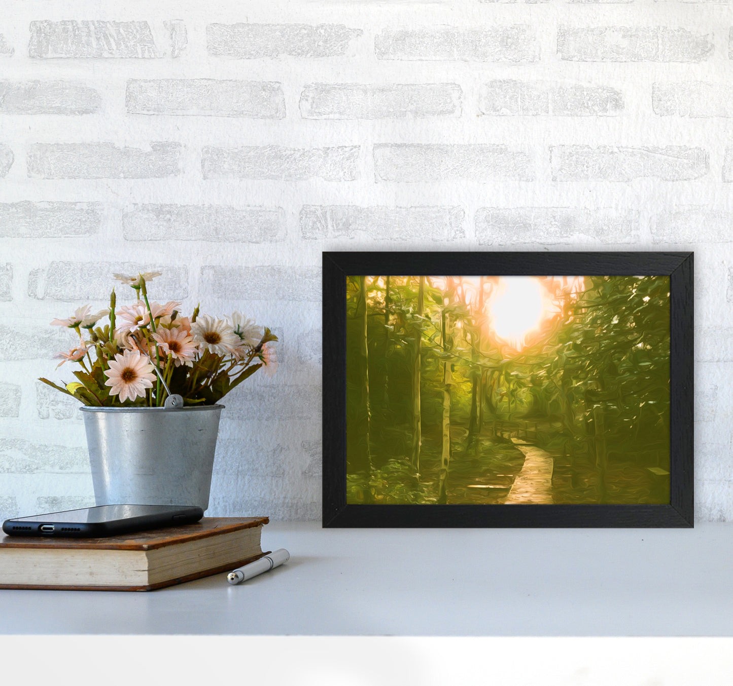 Autumn wood A4 White Frame