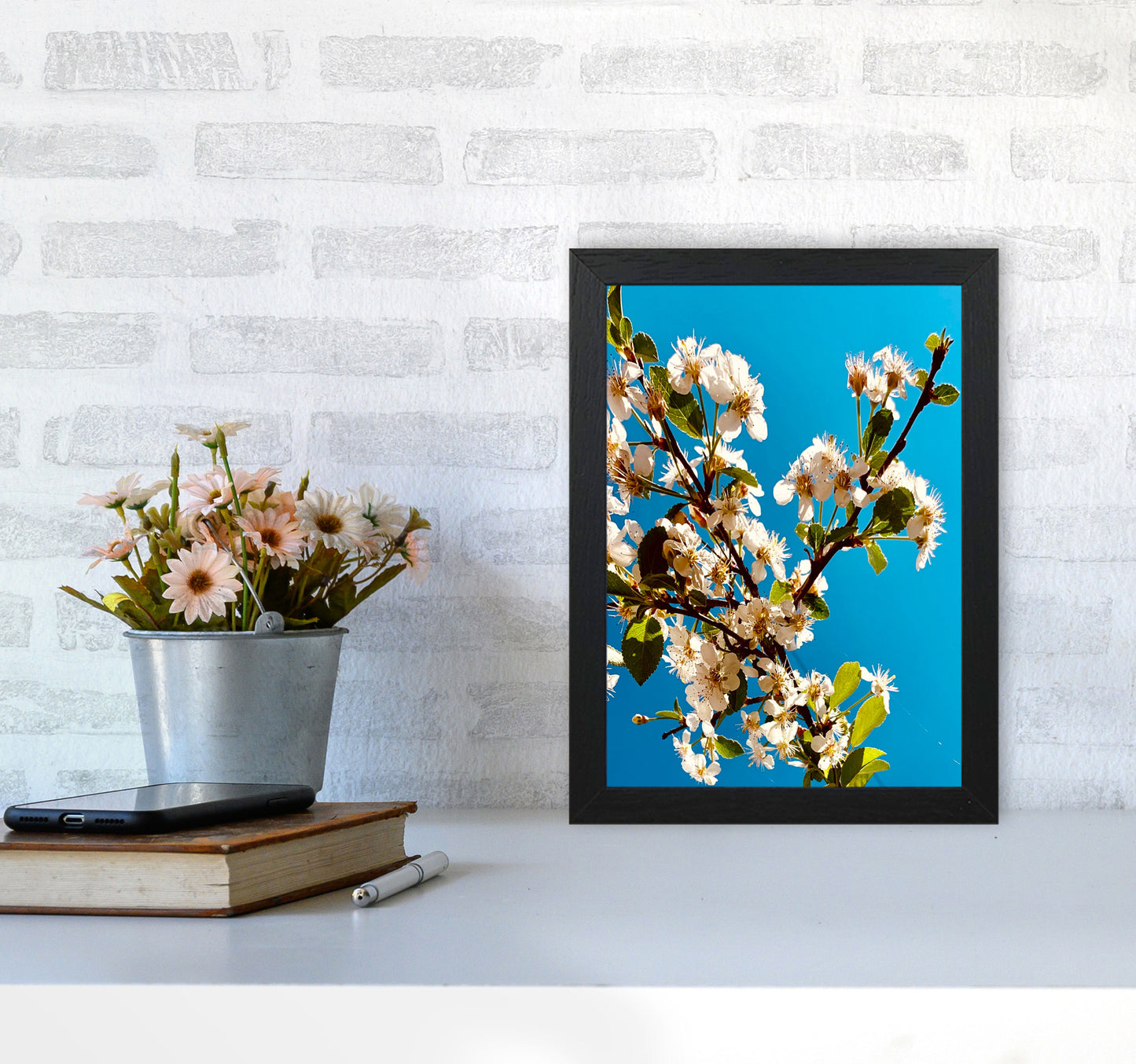 Under Cherry Blossom Art Print by Proper Job Studio A4 White Frame