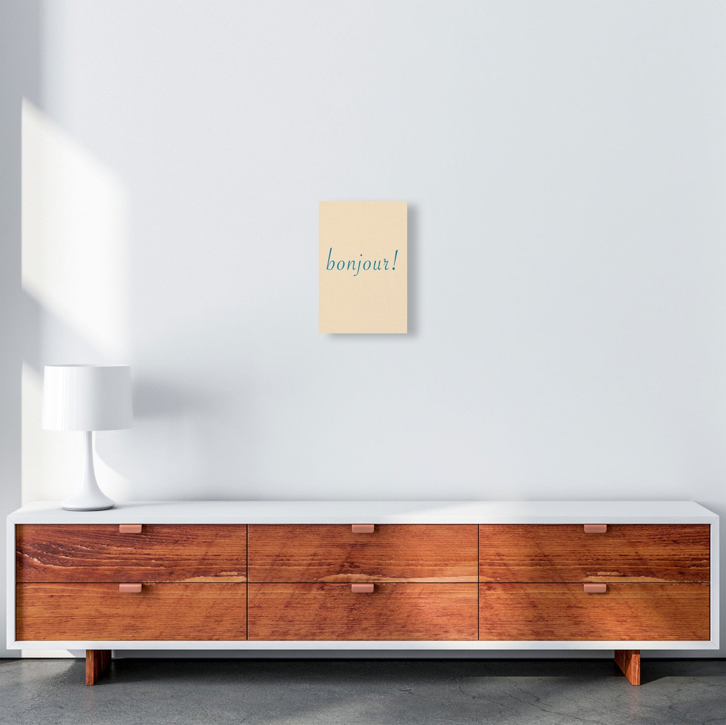 Bonjour Art Print by Proper Job Studio A4 Canvas