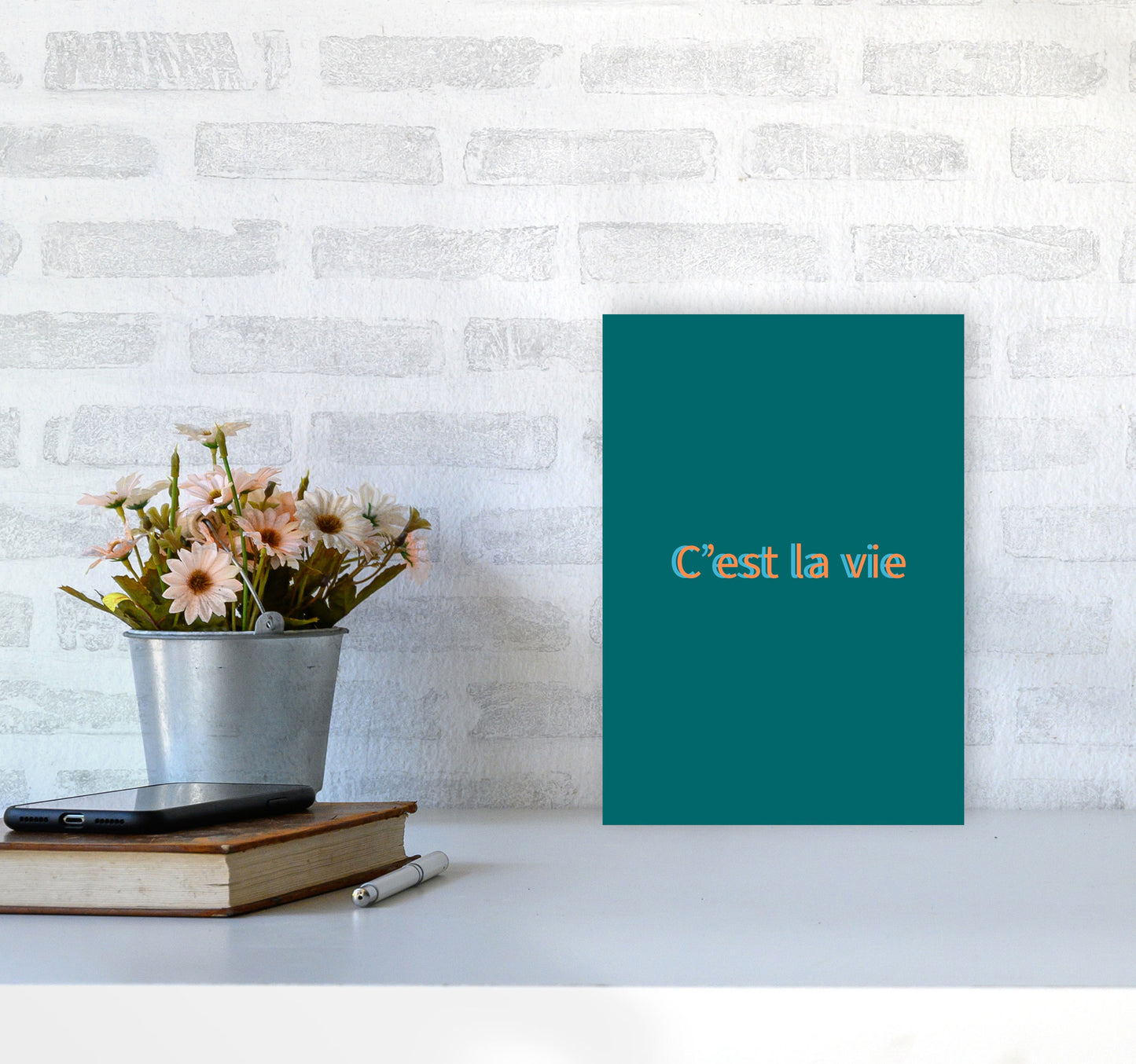 Cest la vie Art Print by Proper Job Studio A4 Black Frame