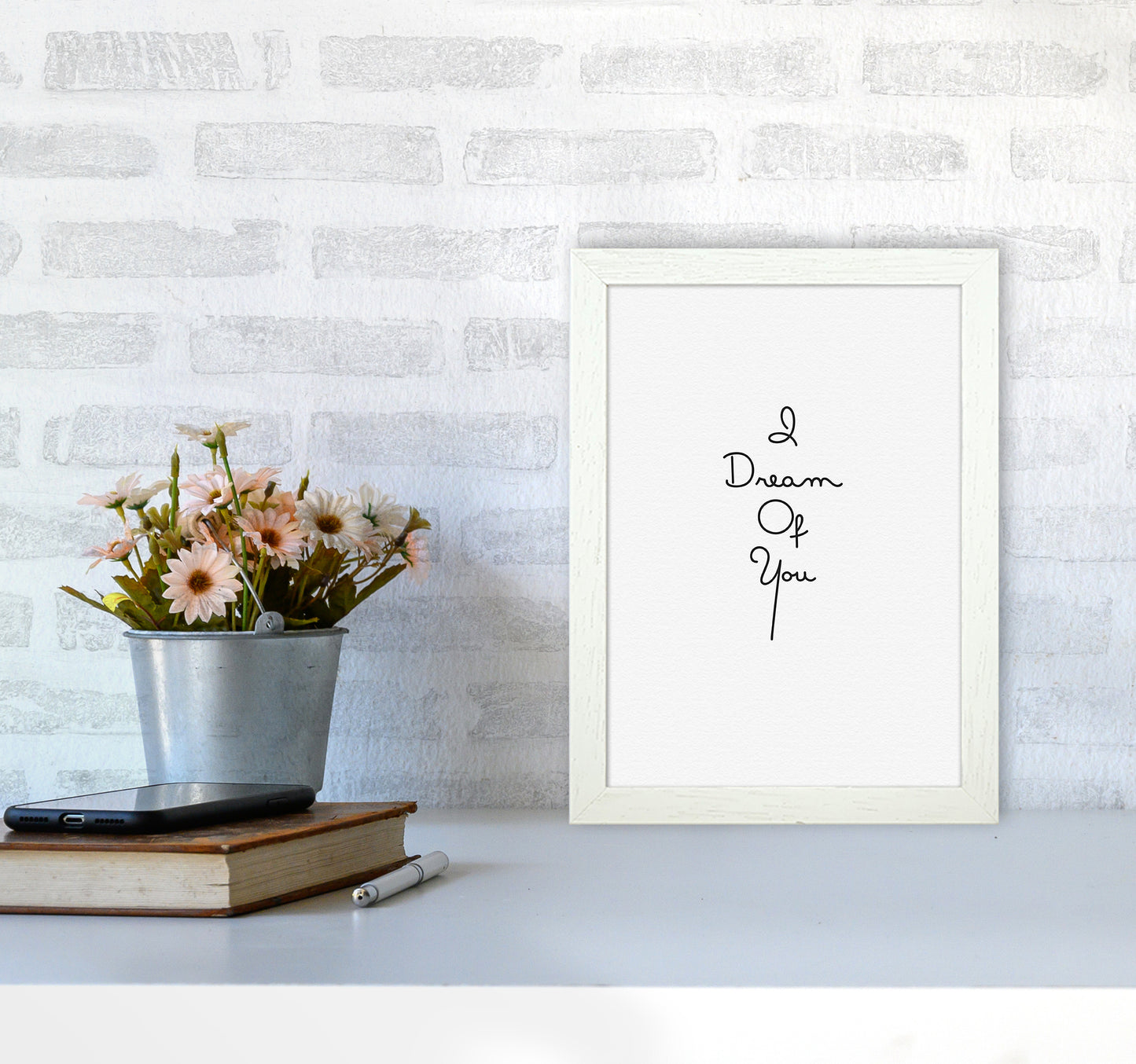 Dream Quote Art Print by Proper Job Studio A4 Oak Frame