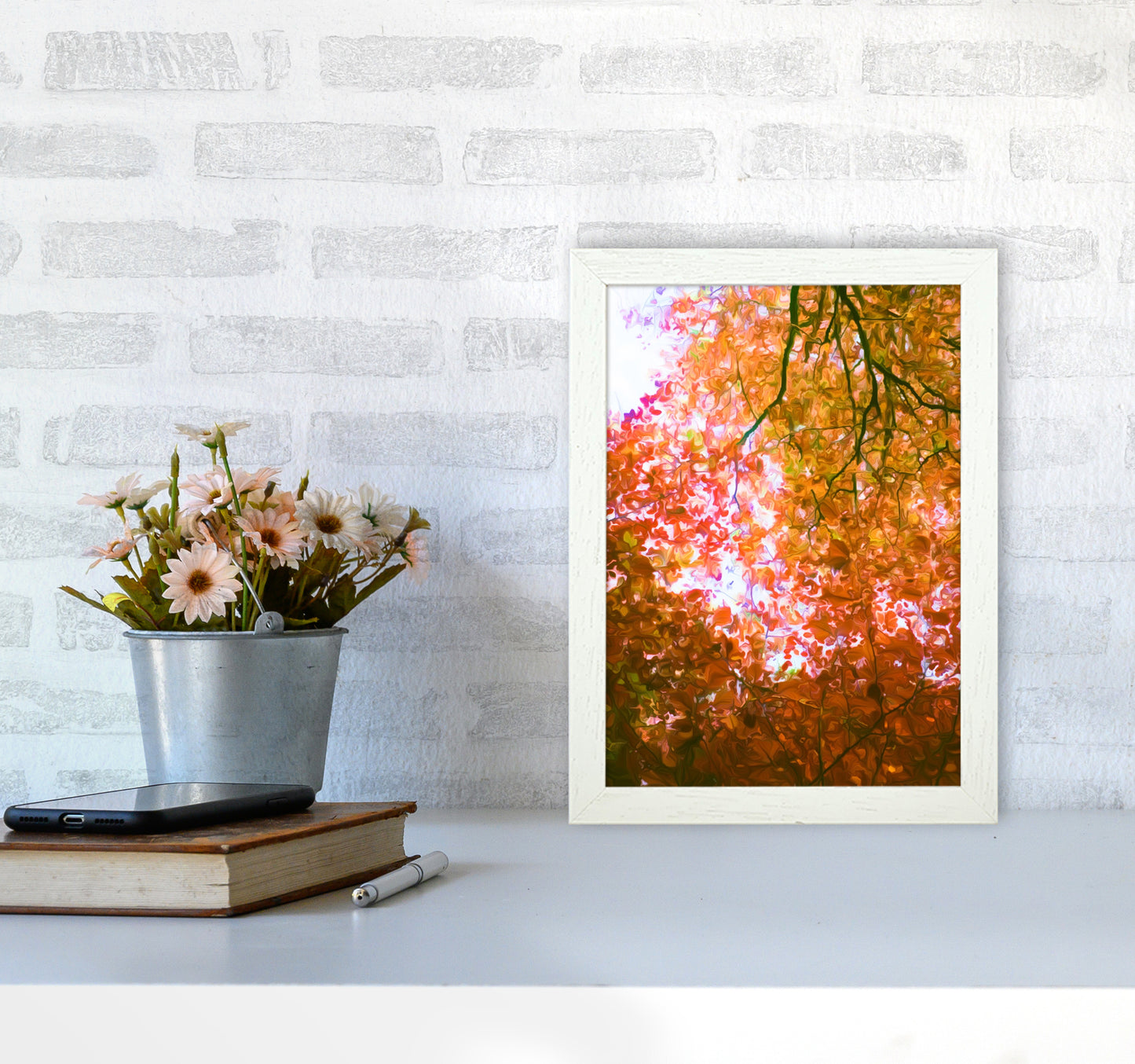 Autumn Leaves A4 Oak Frame