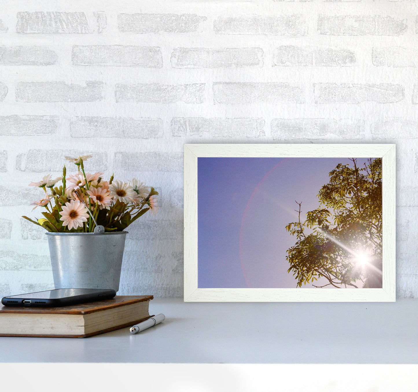 Summer haze Art Print by Proper Job Studio A4 Oak Frame