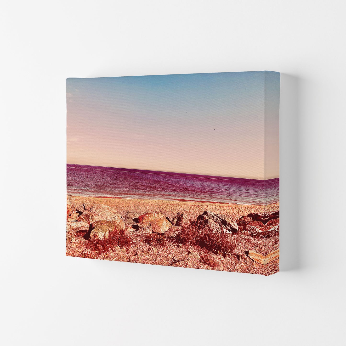 Pink beach Art Print by Proper Job Studio Canvas