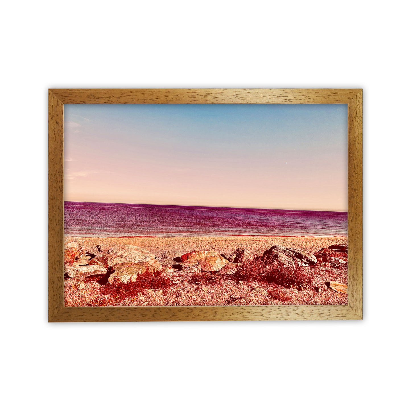 Pink beach Art Print by Proper Job Studio Oak Grain