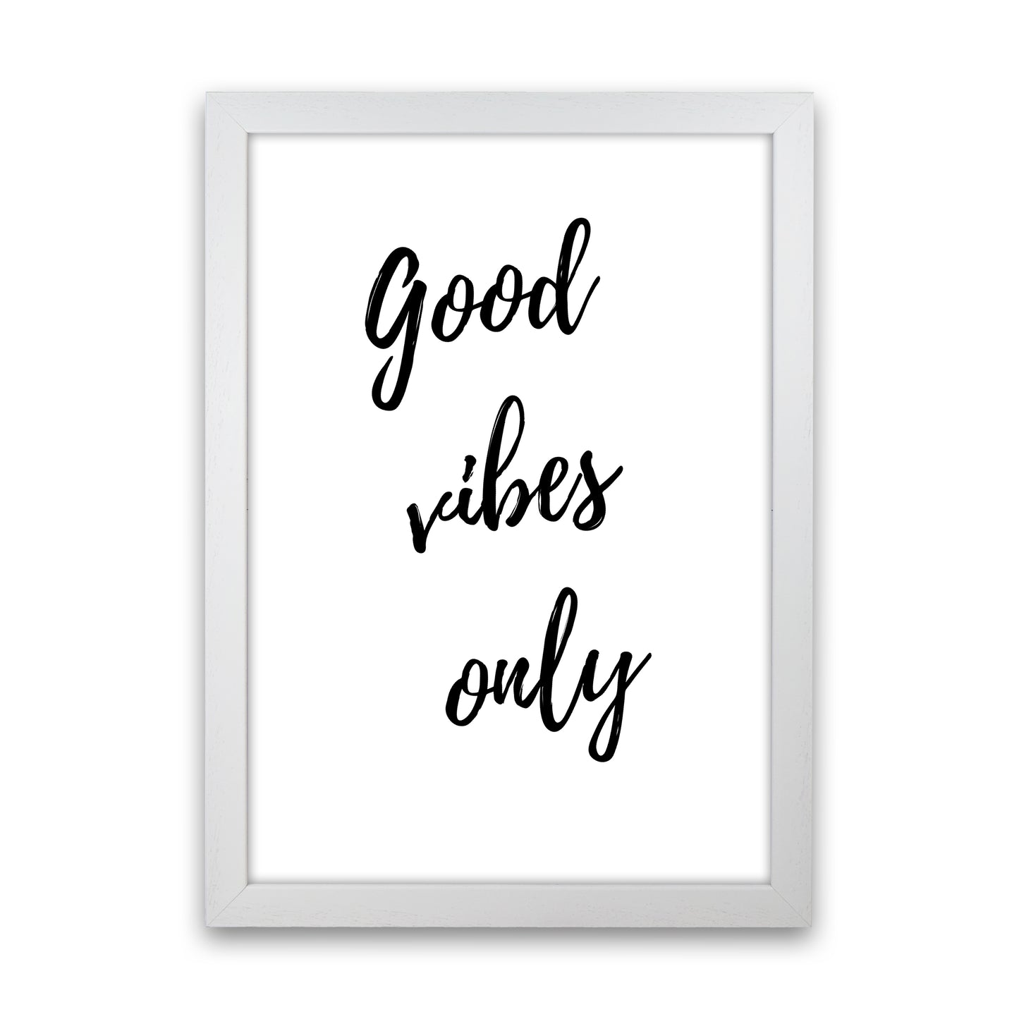 Good vibes only Quote Art Print by Proper Job Studio White Grain