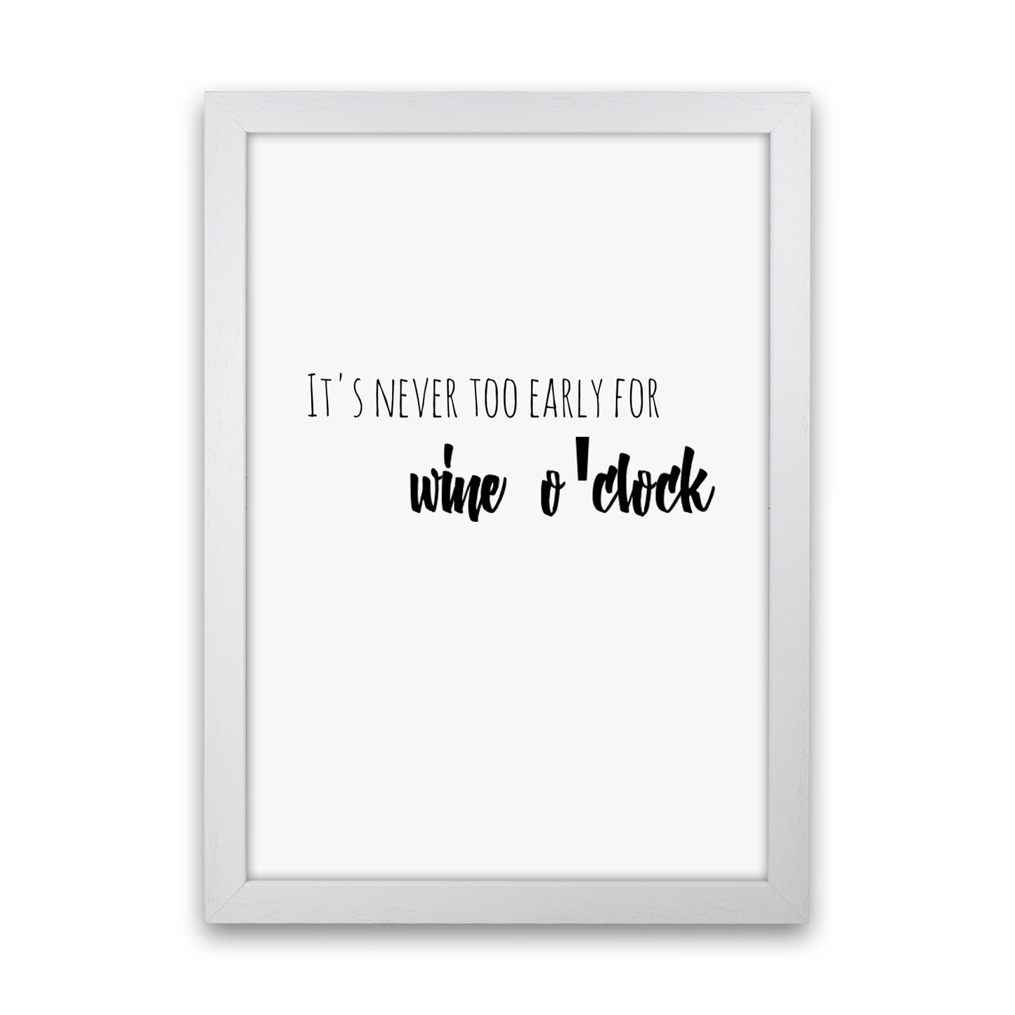 Wine o'clock Quote Art Print by Proper Job Studio White Grain