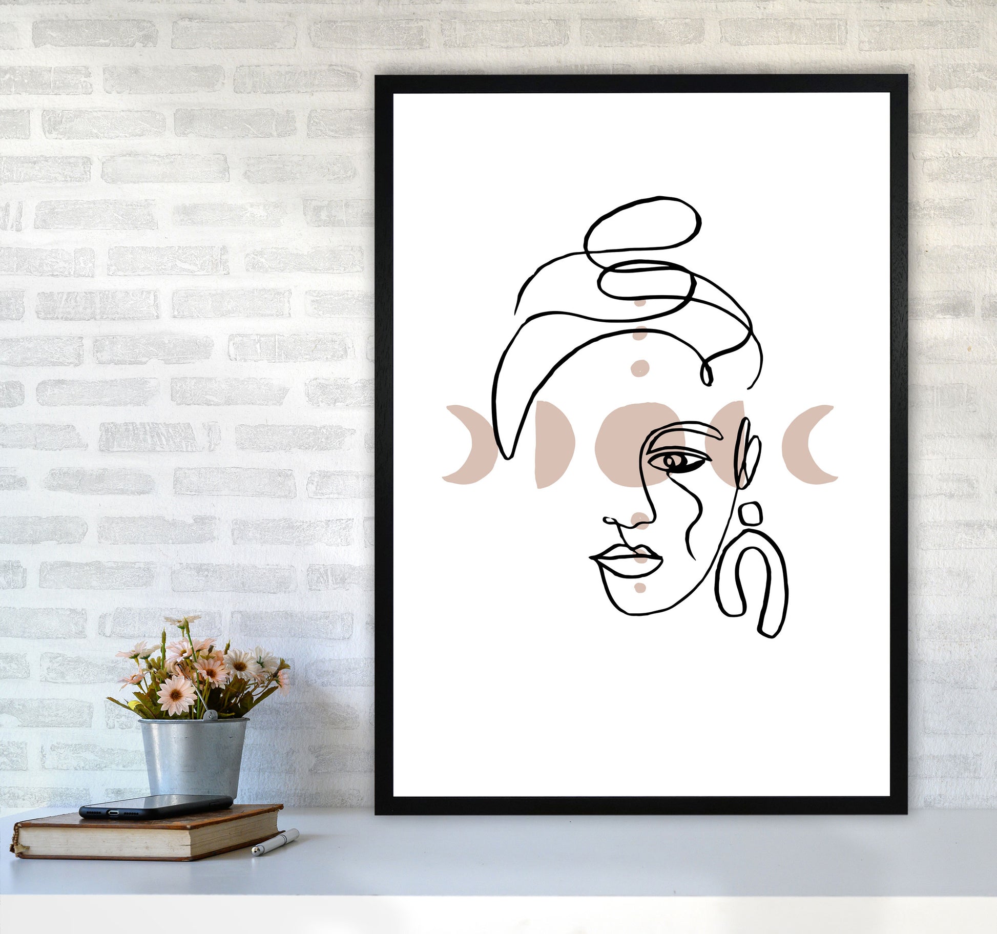 Face With Earrings Moonphases By Planeta444 A1 White Frame