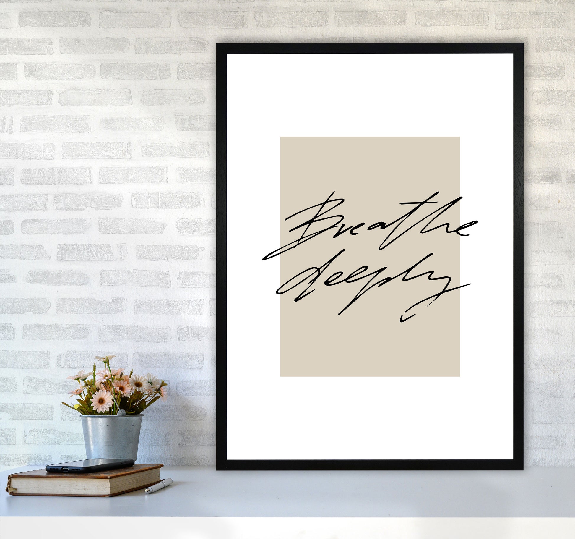 Breathe Deeply By Planeta444 A1 White Frame