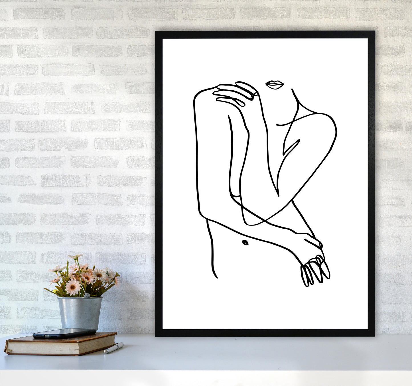 Hiding Front Pose By Planeta444 A1 White Frame