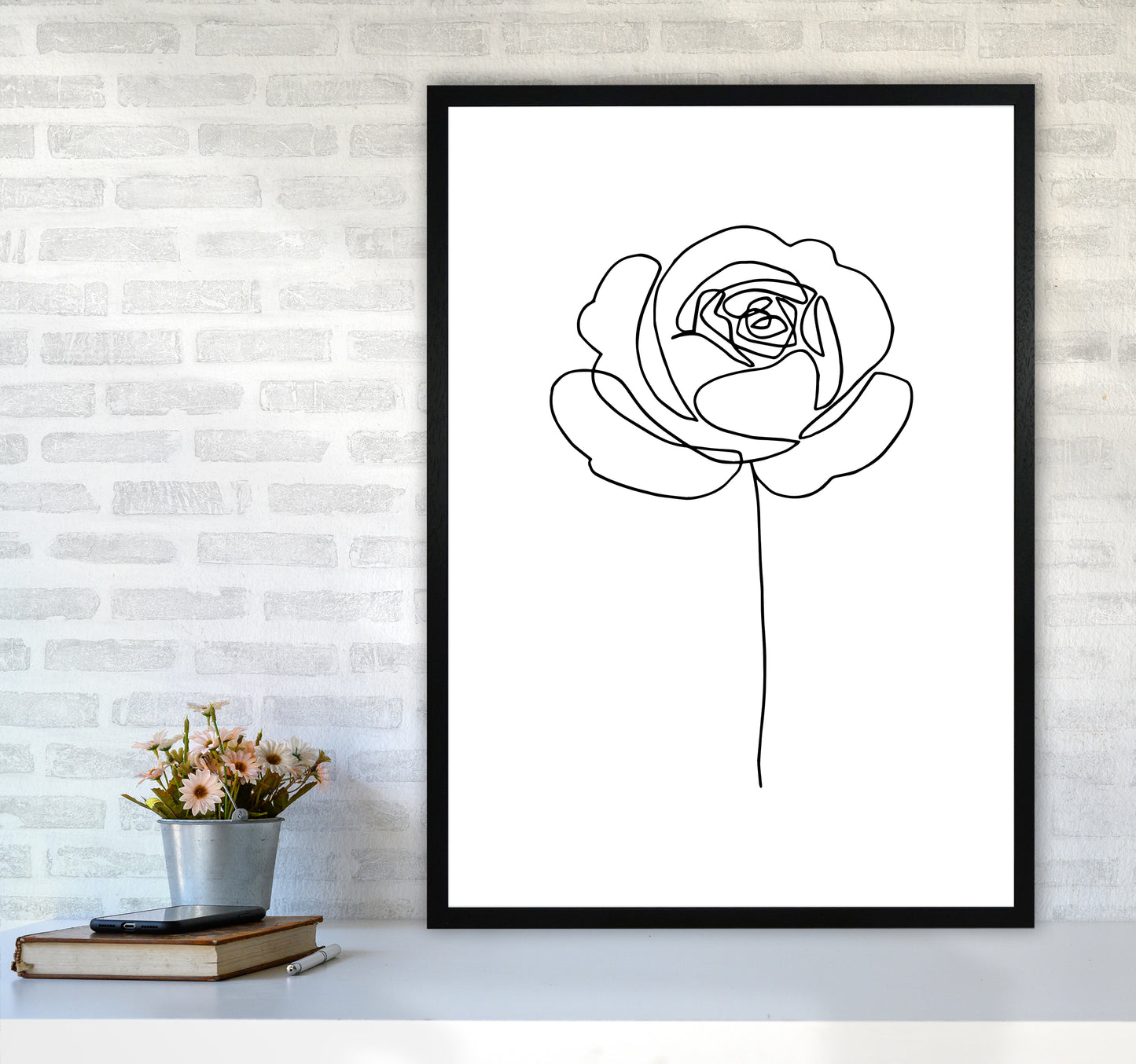 Rose1 By Planeta444 A1 White Frame