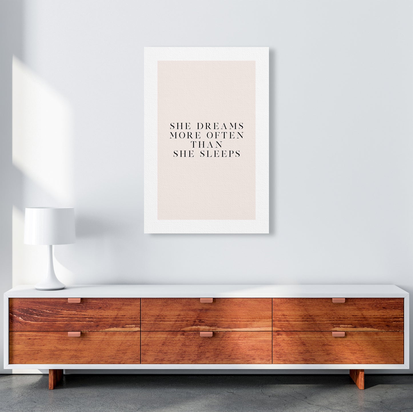 She Dreams More Often Than She Sleeps Blush Type By Planeta444 A1 Canvas