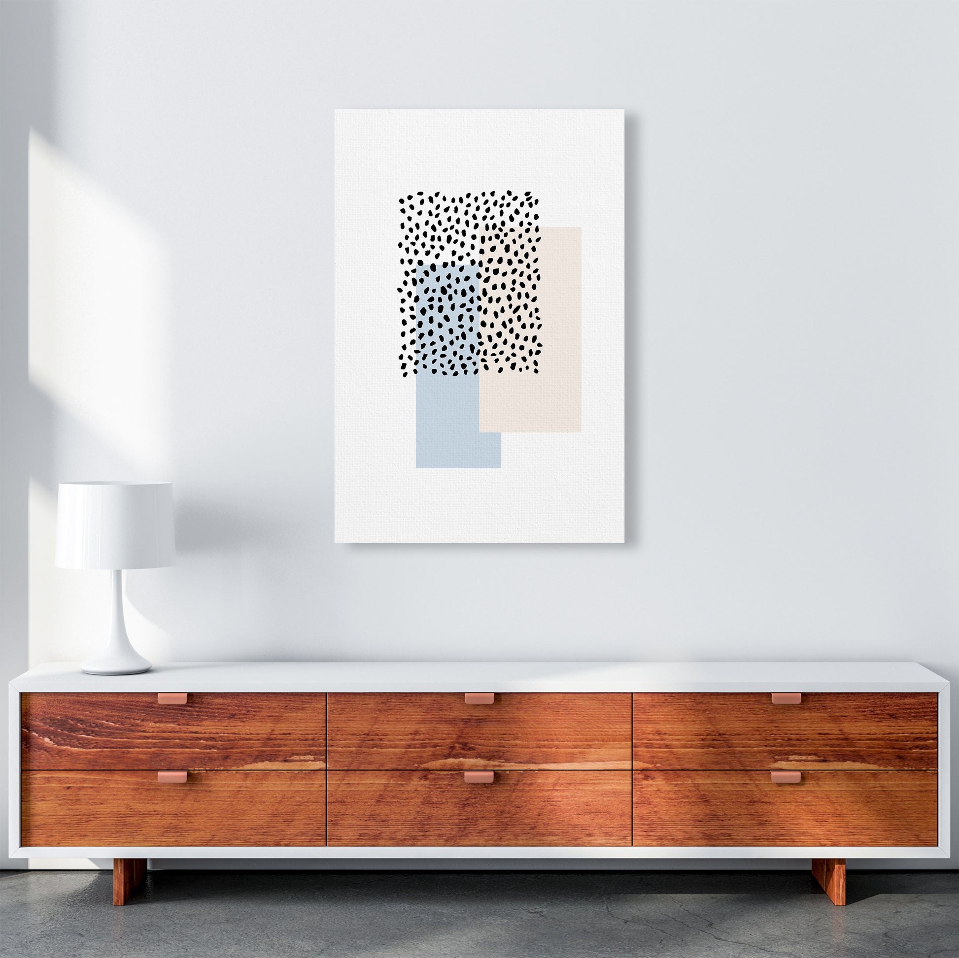 Dots Rectangles Light Blue Nude By Planeta444 A1 Canvas