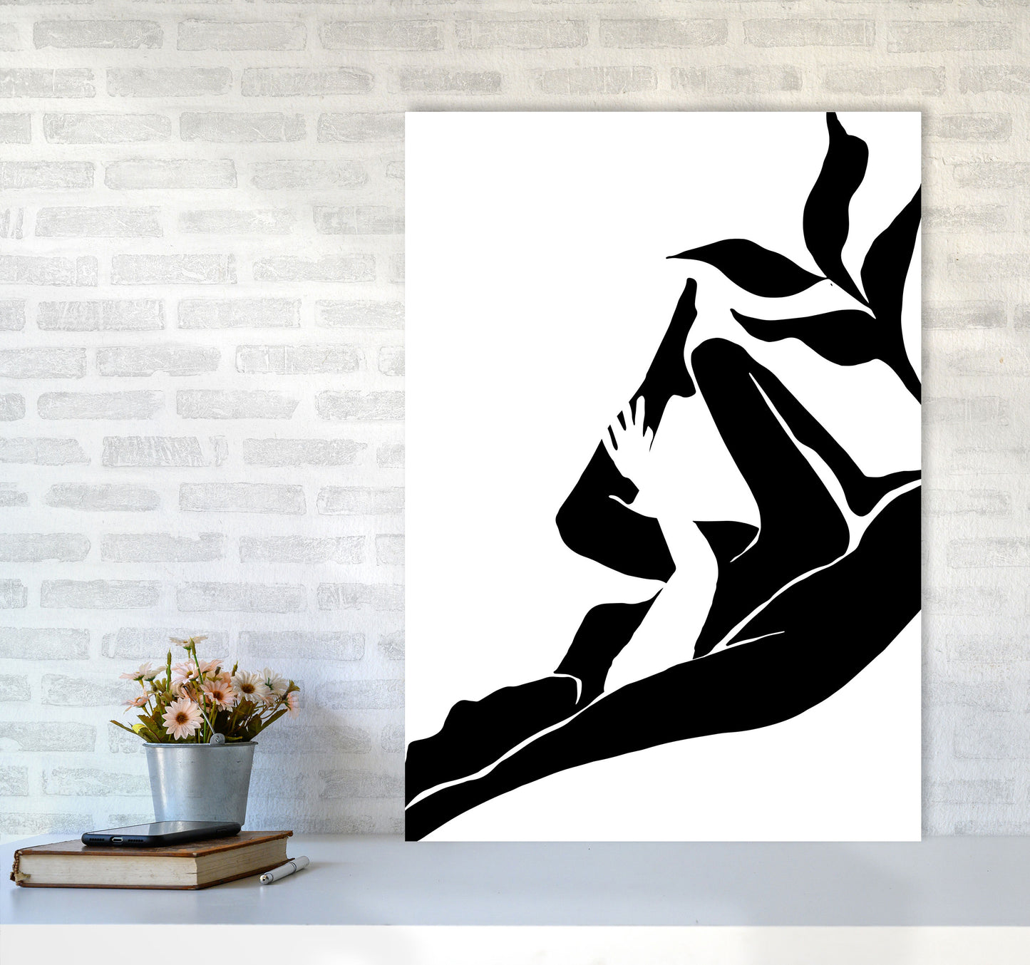 Matisse Lying Plant By Planeta444 A1 Black Frame