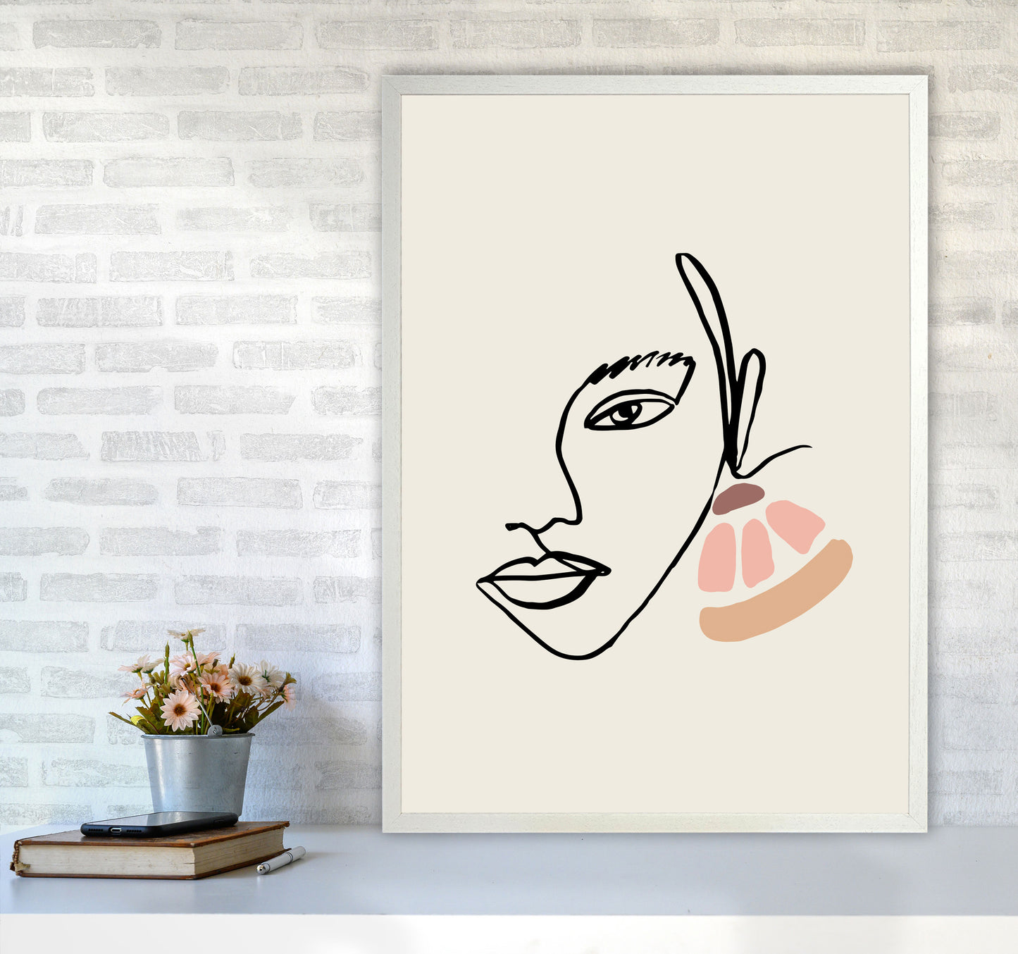 Boho Face With Earrings Sketch1 By Planeta444 A1 Oak Frame