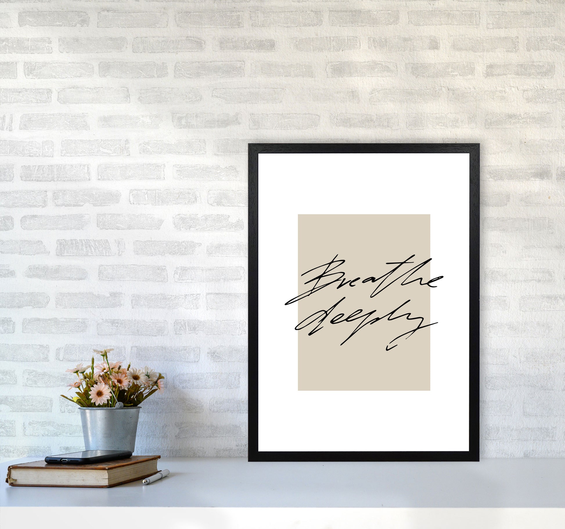 Breathe Deeply By Planeta444 A2 White Frame