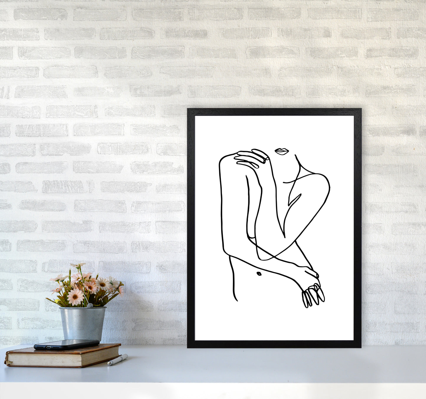 Hiding Front Pose By Planeta444 A2 White Frame