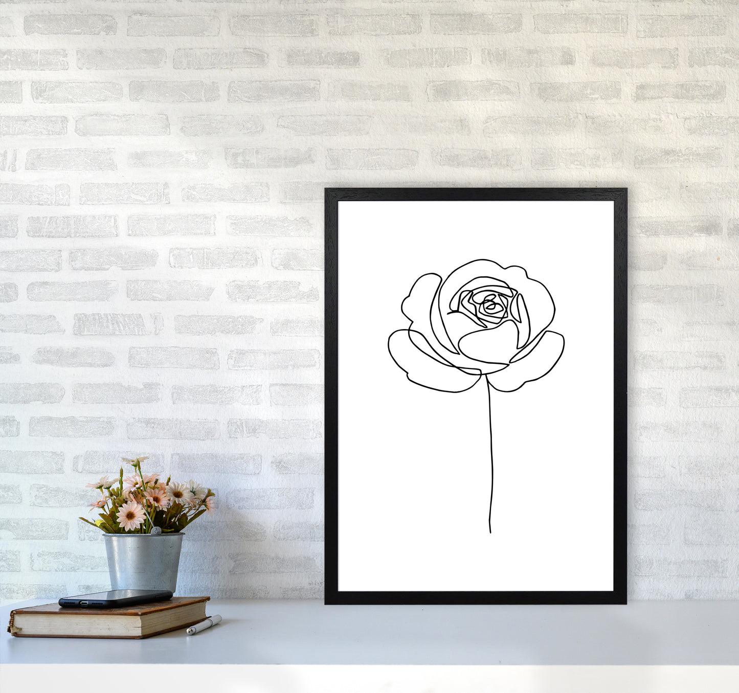 Rose1 By Planeta444 A2 White Frame