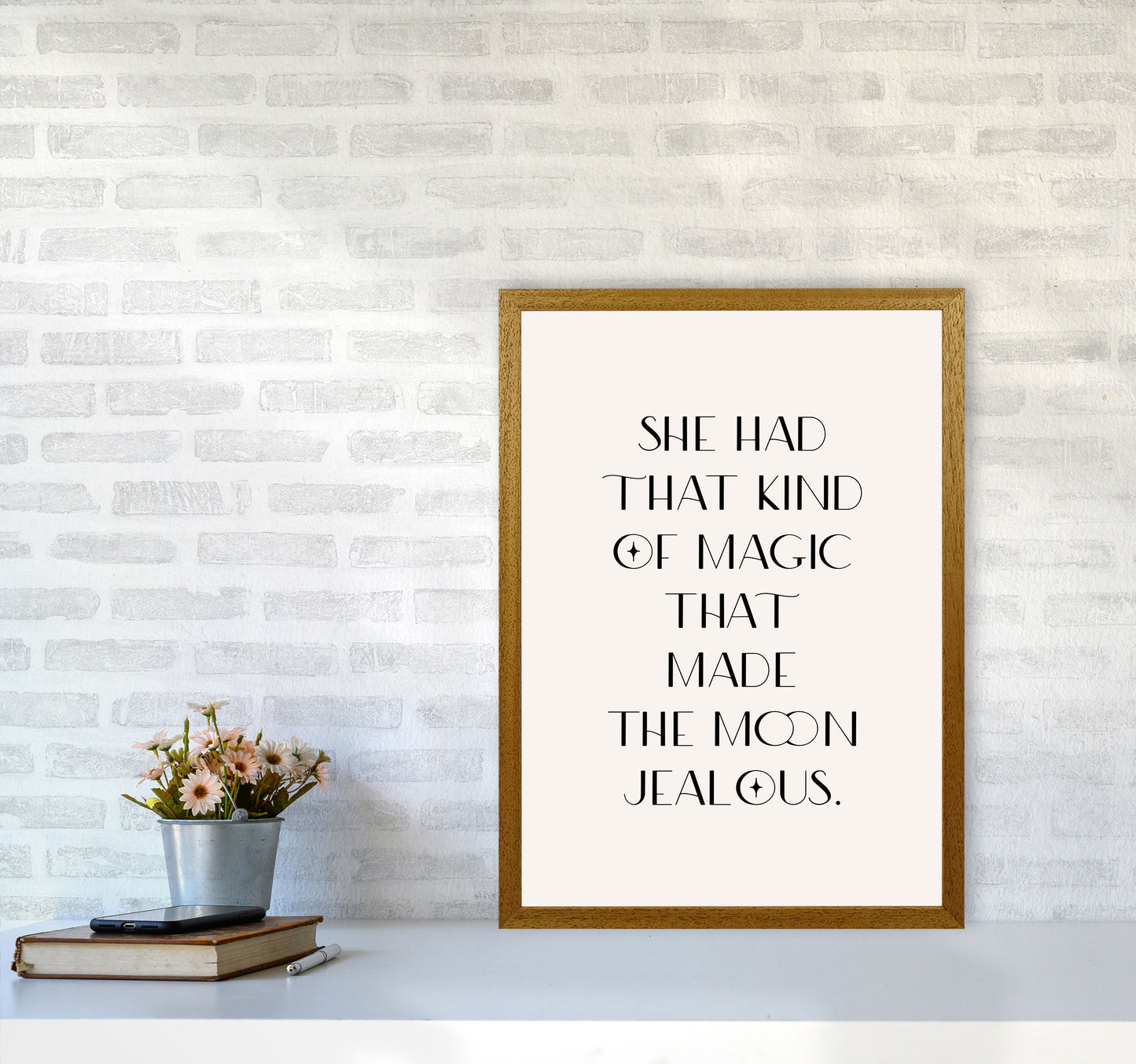 She Had That Kind Of Magic Black On Beige By Planeta444 A2 Print Only