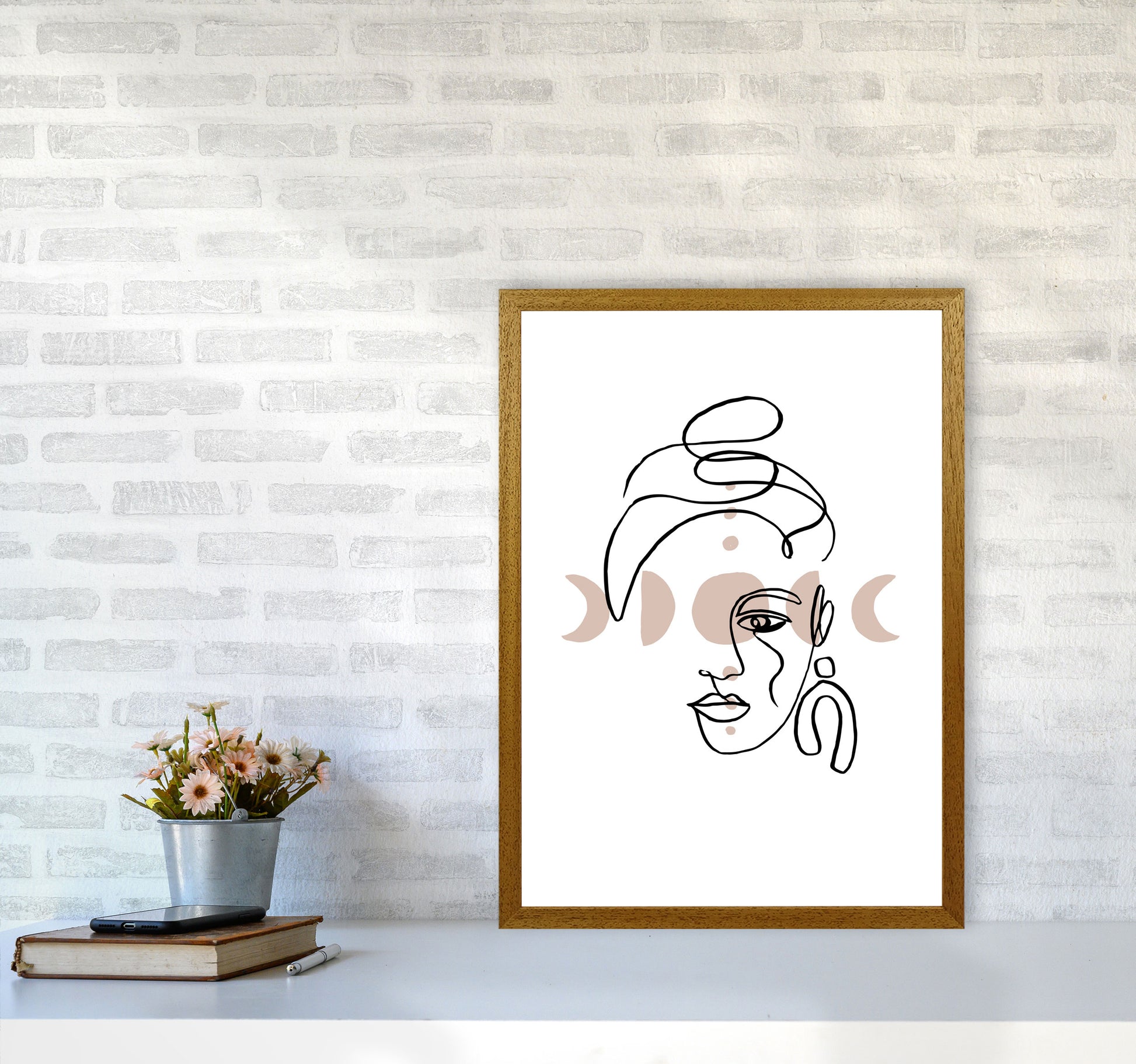 Face With Earrings Moonphases By Planeta444 A2 Print Only