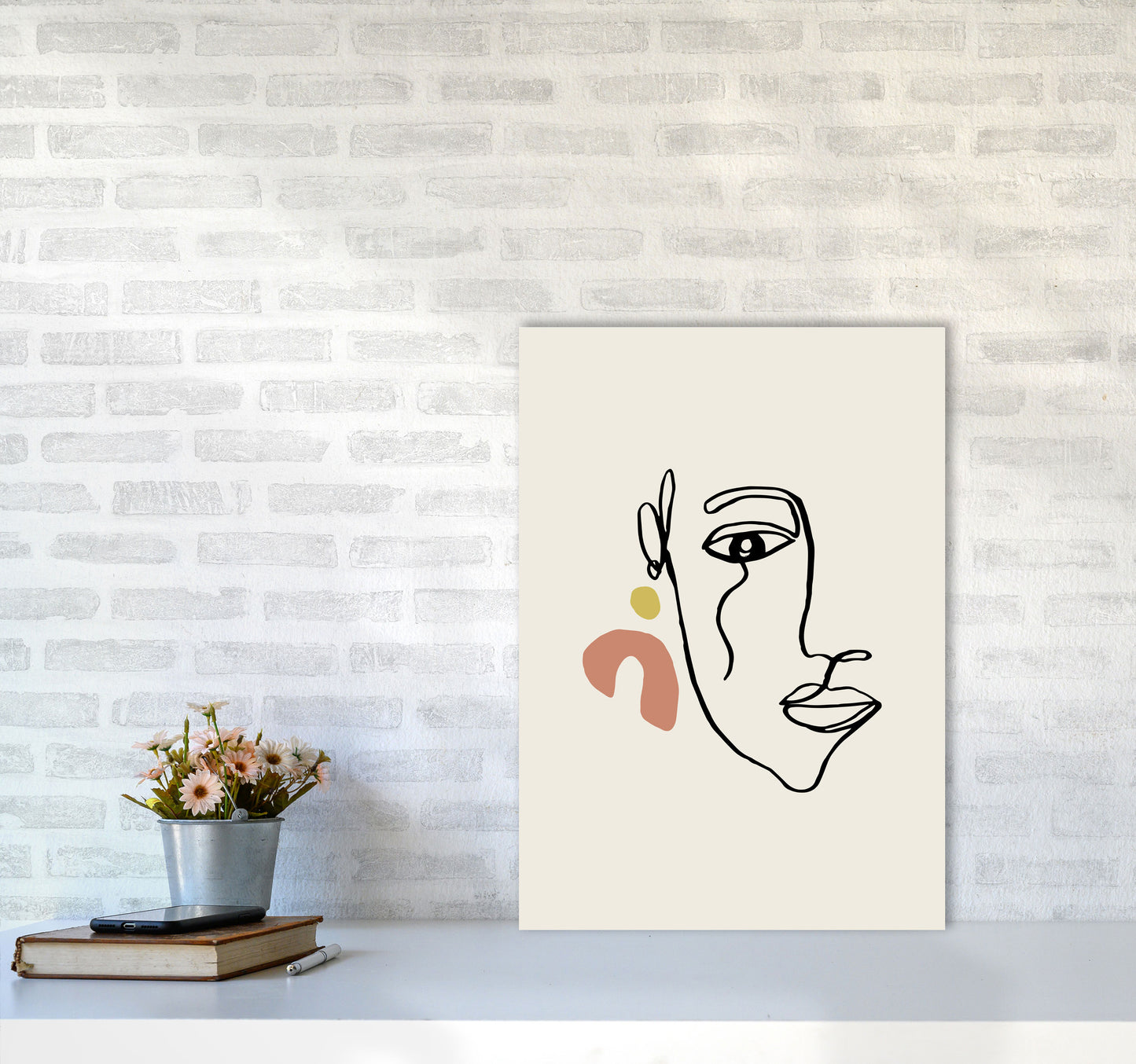 Boho Face With Earrings Sketch2 By Planeta444 A2 Black Frame