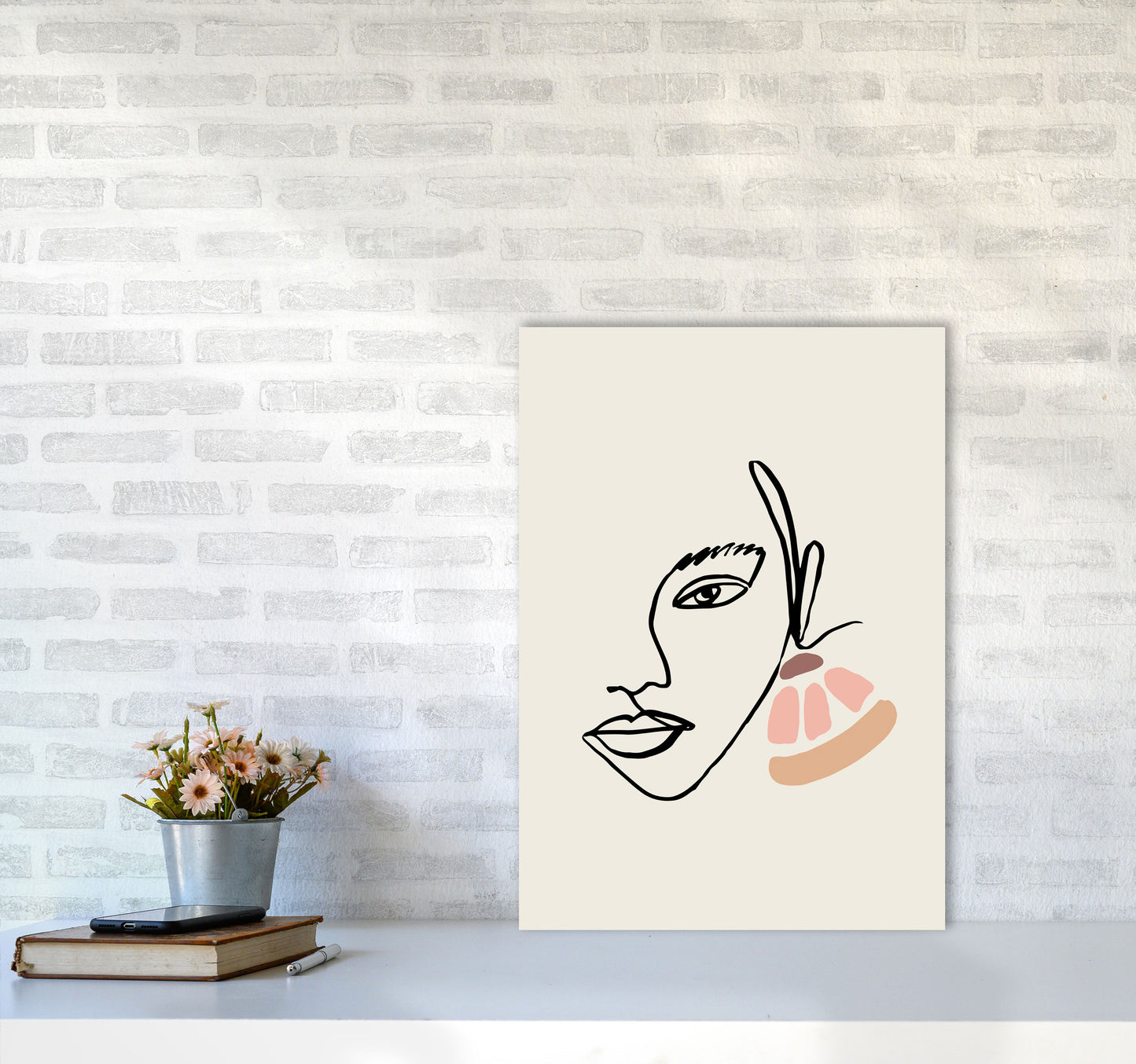 Boho Face With Earrings Sketch1 By Planeta444 A2 Black Frame